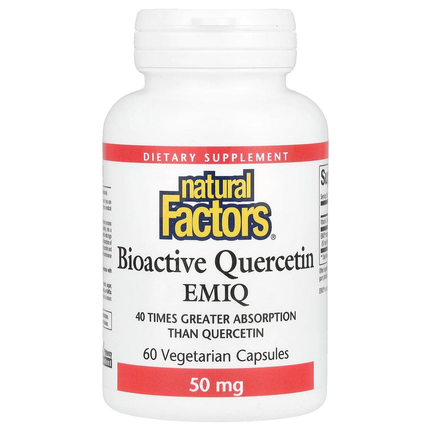 Natural Factors, Bioactive Quercetin EMIQ, 60 Vegetarian Capsules - Image 1