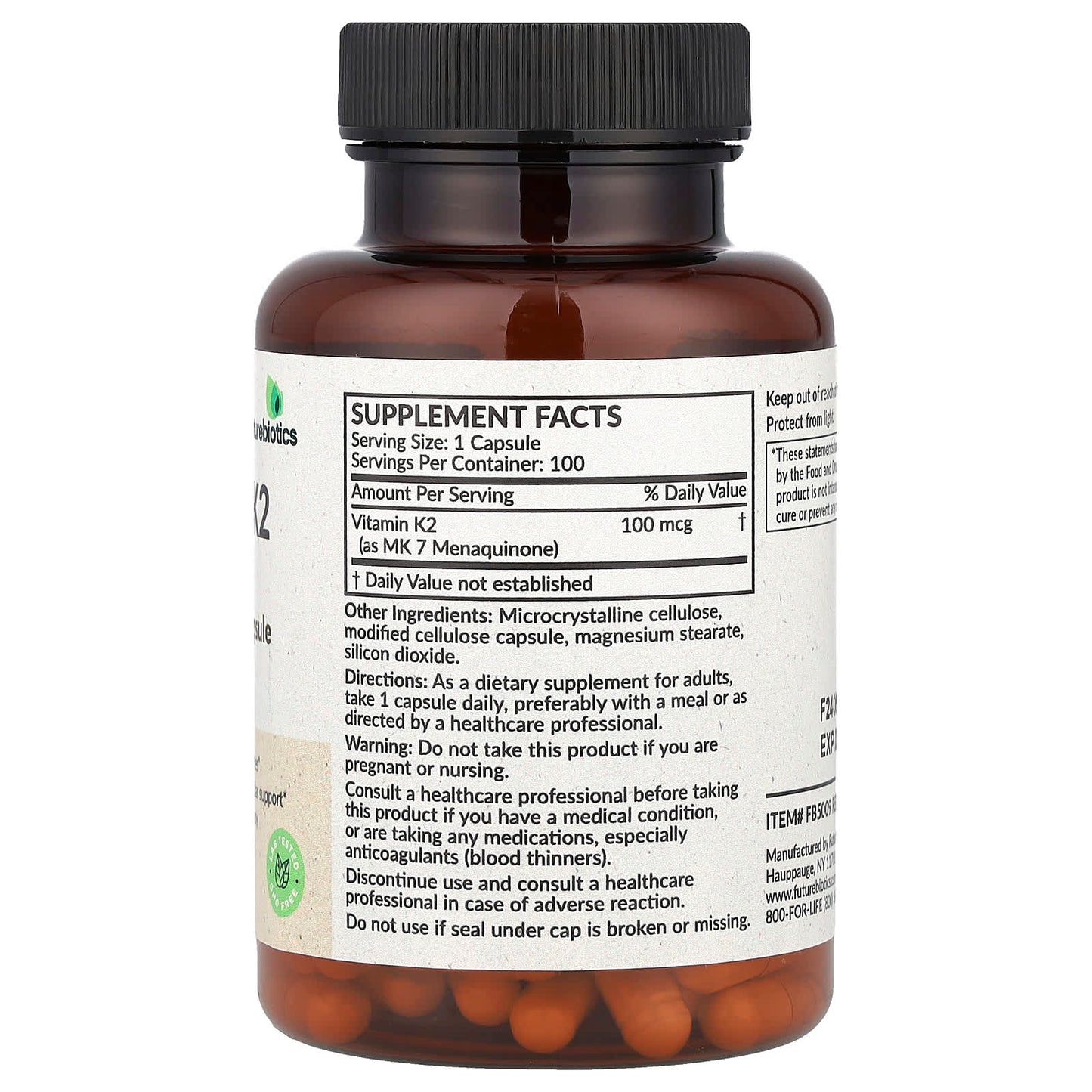 Futurebiotics Vitamin K2 MK-7 100 mcg Supports Strong Bones - Image 2