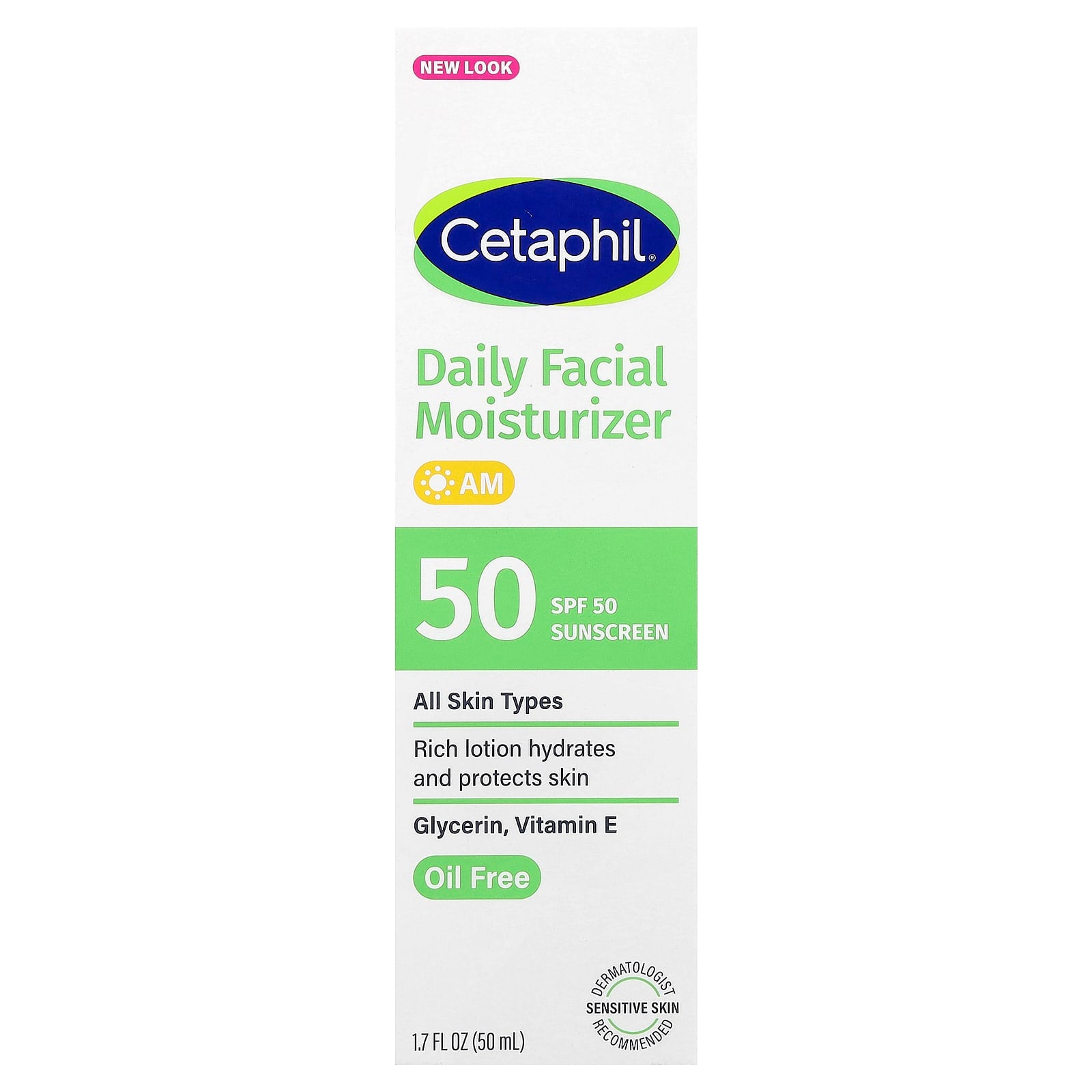 Cetaphil Daily Moisturizer with SPF 50, Fragrance Free, Hydrates and Protects Skin - Image 2