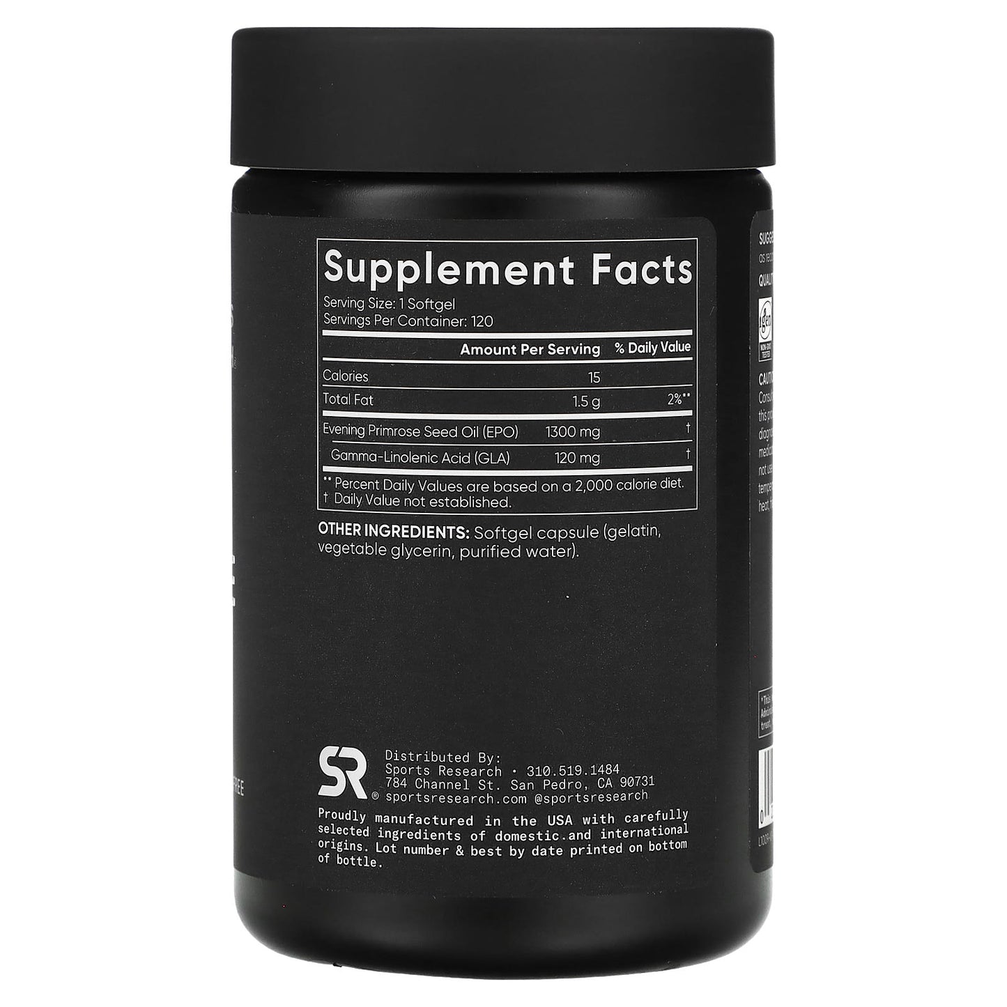 Sports Research, Evening Primrose, 1,300 mg, 120 Softgels - Image 2