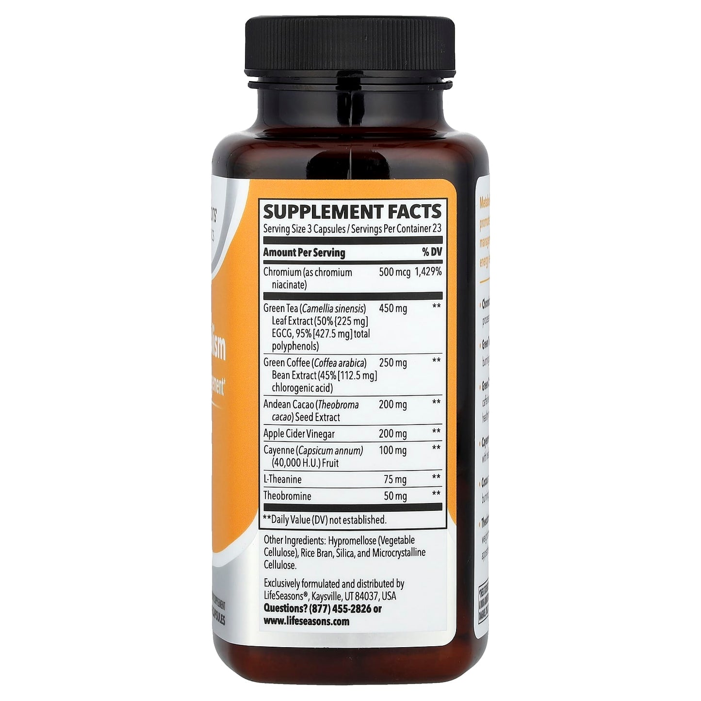 LifeSeasons, Metabolism, Weight Management, 70 Veg Capsules - Image 2
