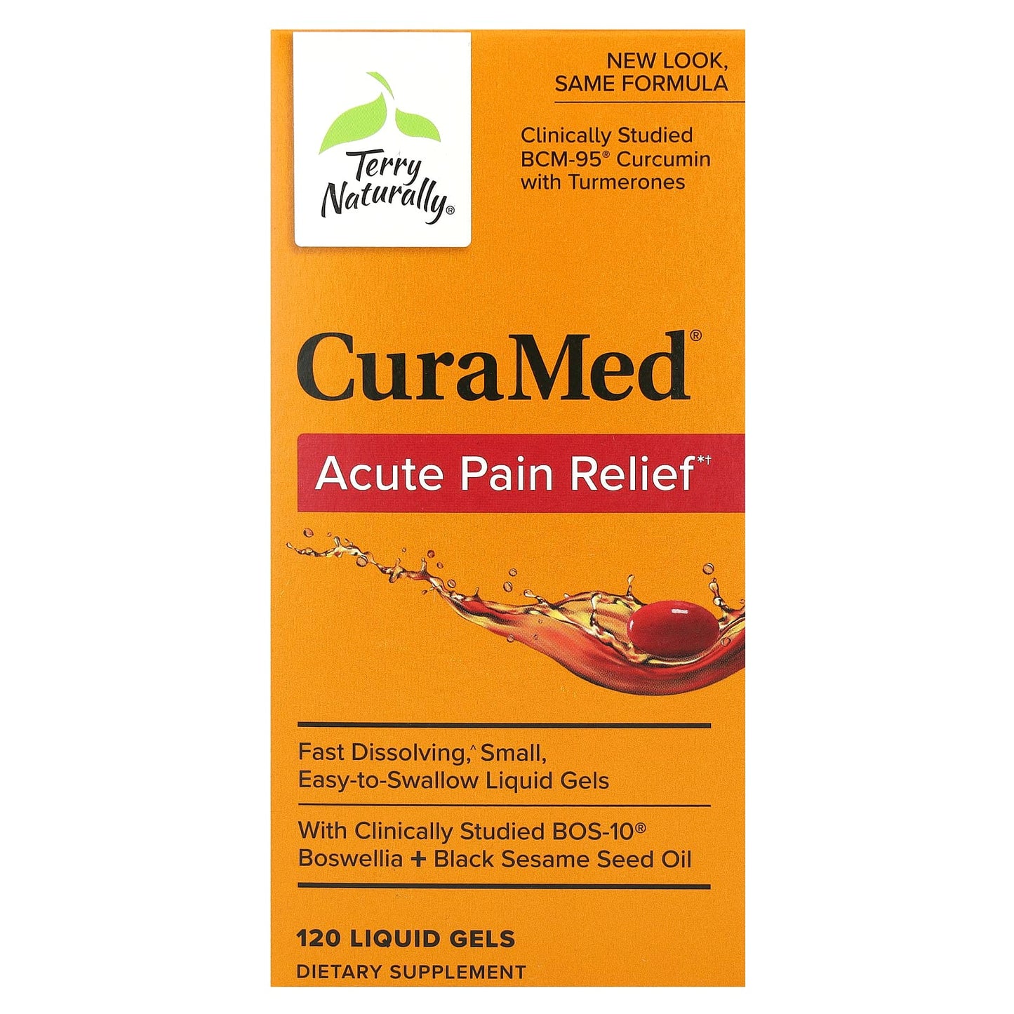 Terry Naturally, CuraMed, Acute Pain Relief, 120 Liquid Gels - Image 1