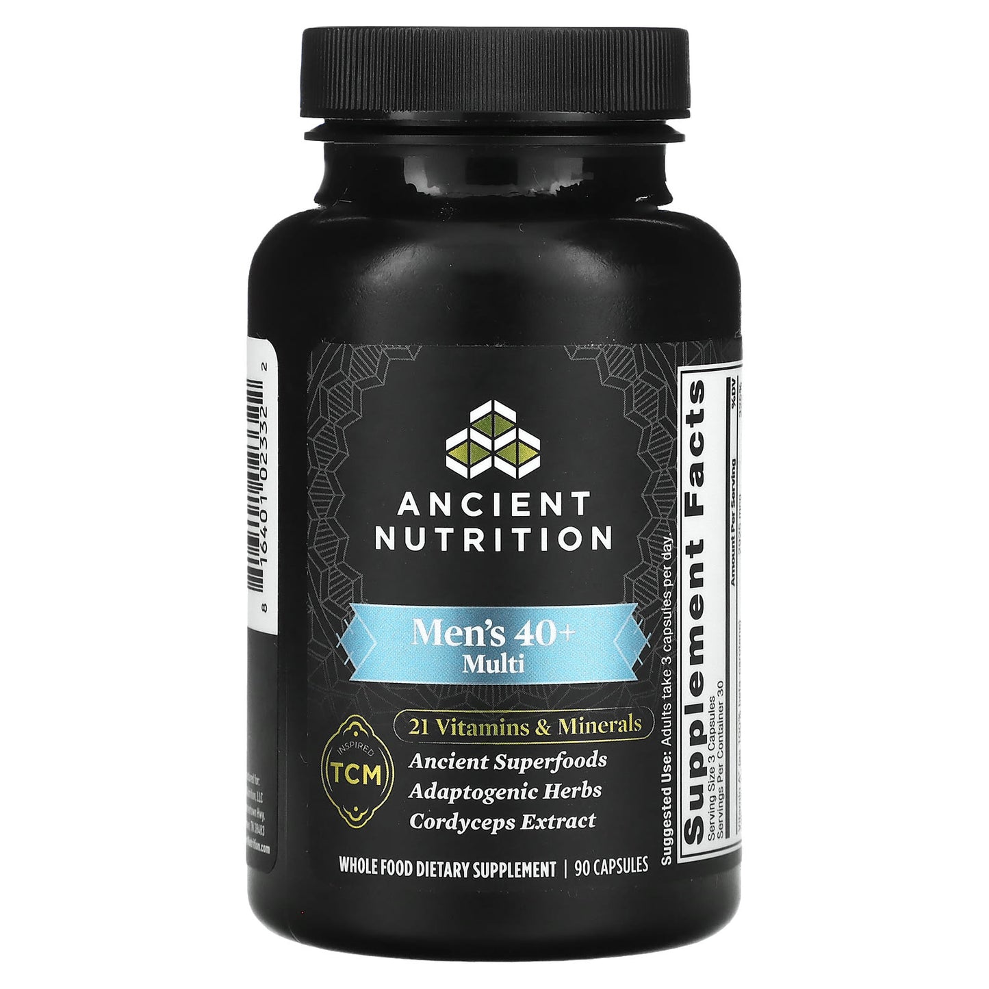 Men's Multivitamin 40+ by Ancient Nutrition, 90 Capsules, Whole Food Dietary Supplement - Image 1