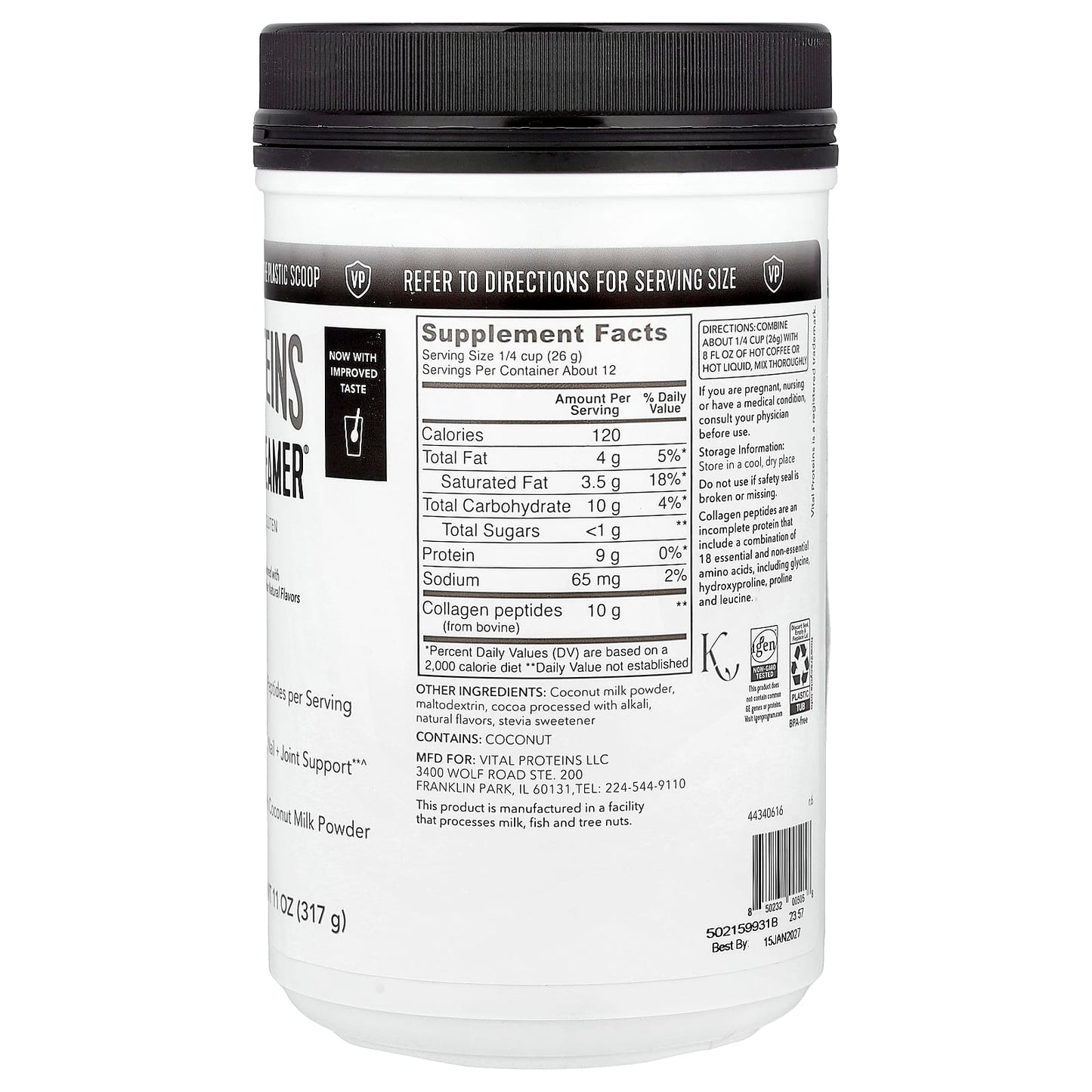 Vital Proteins, Collagen Creamer®, Mocha, 11 oz (317 g) - Image 2
