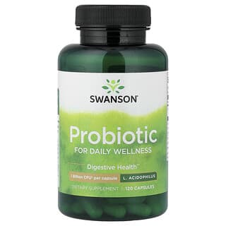 Swanson Probiotic 120 Capsules, 1B CFU, Digestive Health, Daily Wellness