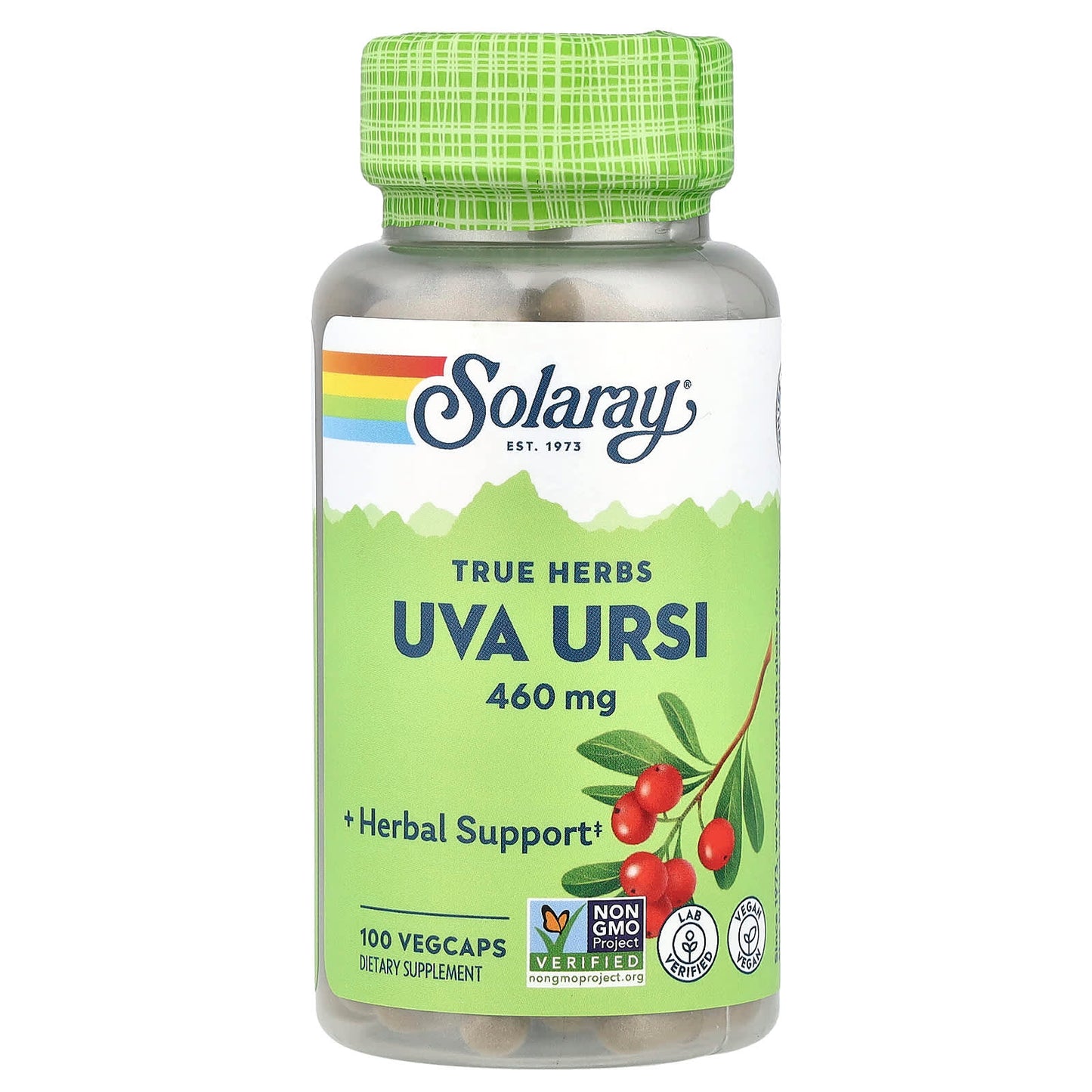 Solaray, True Herbs, Uva Ursi, 460 mg, 100 VegCaps - Image 1