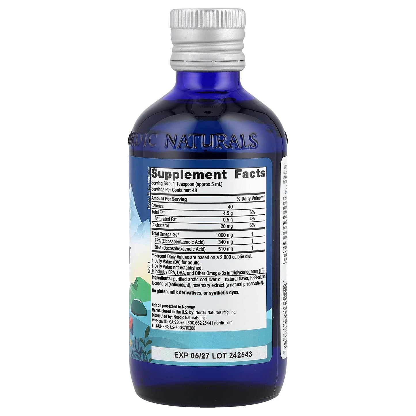 Nordic Naturals, Arctic Cod Liver Oil™, Strawberry, 8 fl oz (237 ml) - Image 2