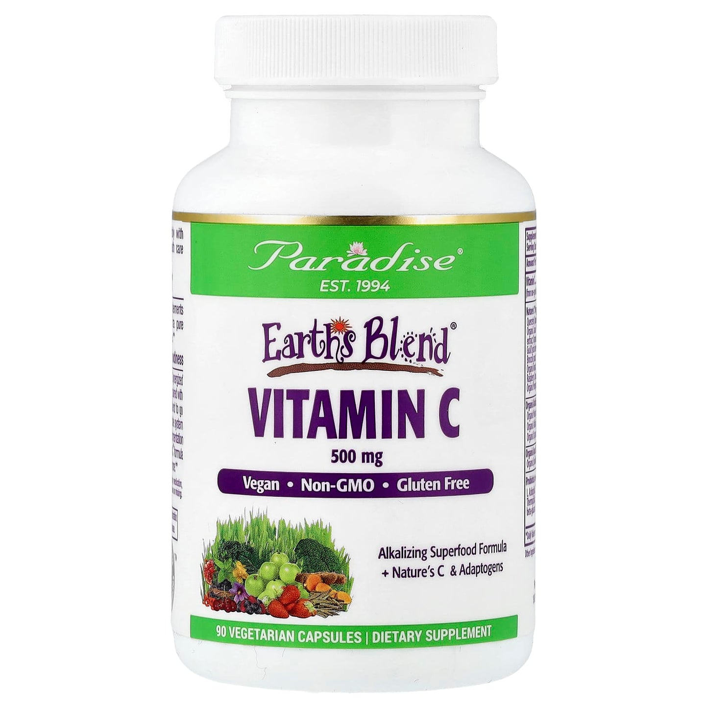 Paradise Herbs, Earth's Blend®, Vitamin C, 90 Vegetarian Capsules - Image 1
