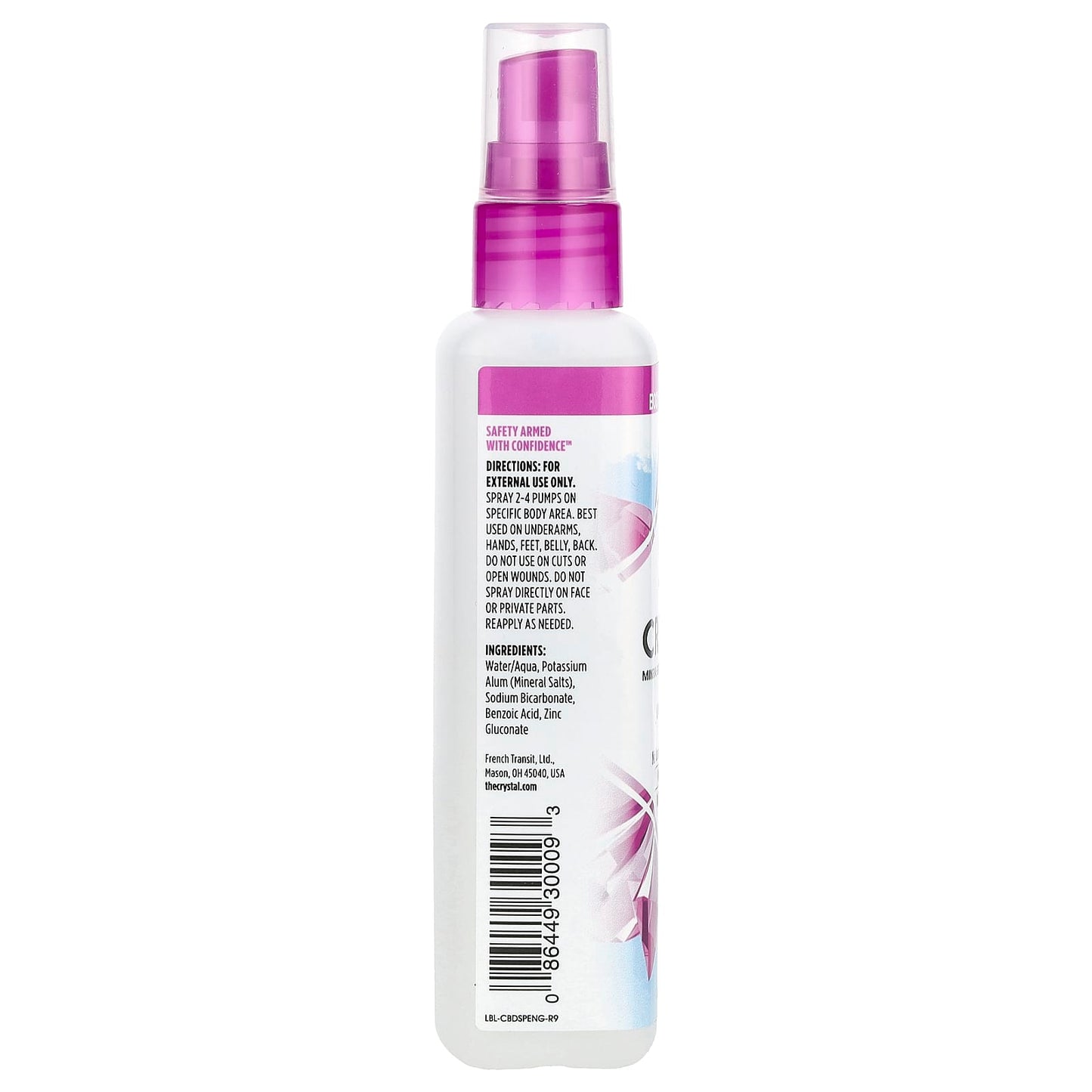 CRYSTAL, Mineral-Enriched Deodorant Spray, Unscented, 4 fl oz (118 ml)