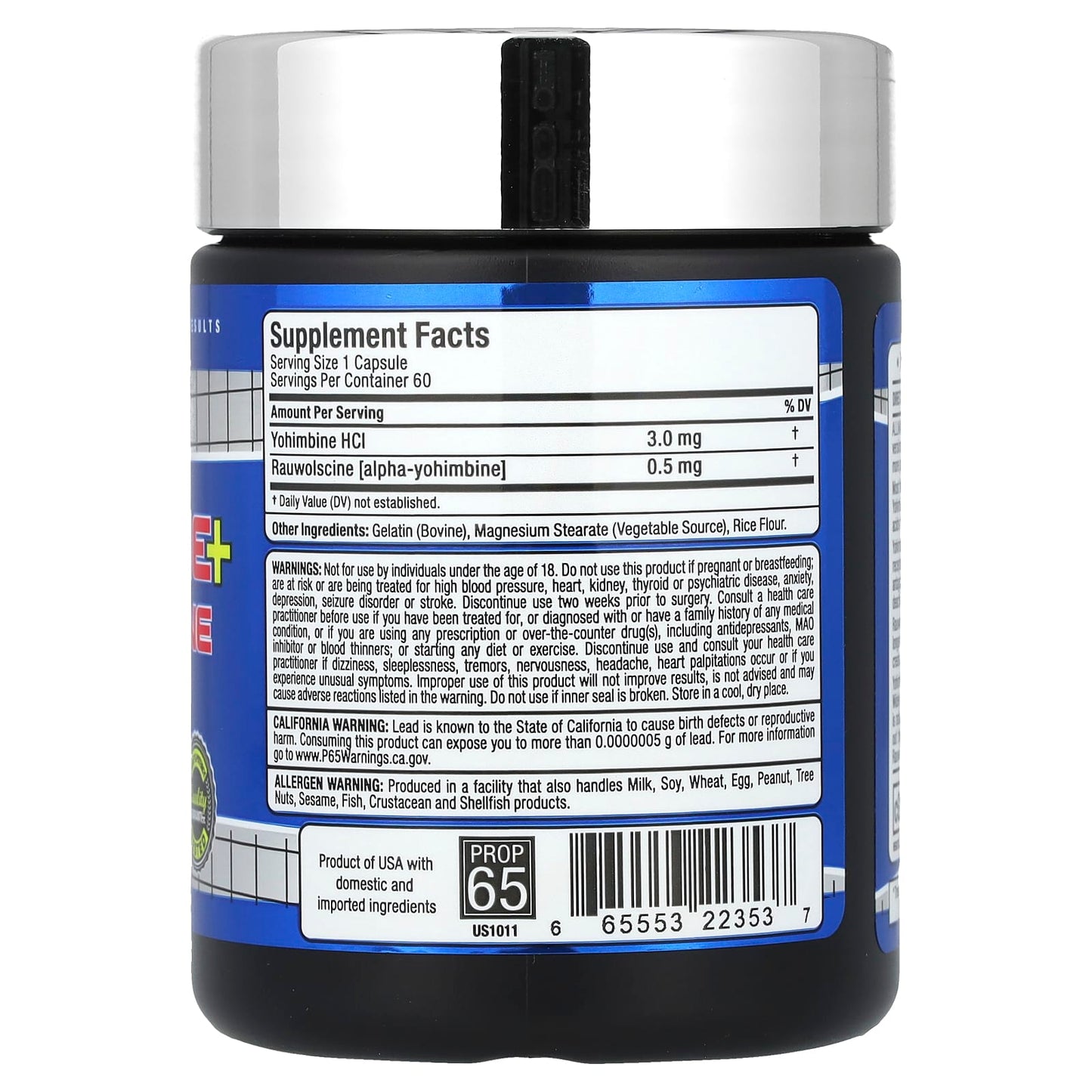 ALLMAX Yohimbine + Rauwolscine for Rapid Fat Loss - 60 Capsules - Image 2