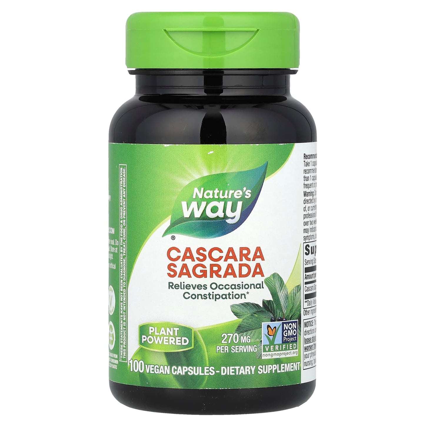 Nature's Way, Cascara Sagrada, 270 mg, 100 Vegan Capsules - Image 1