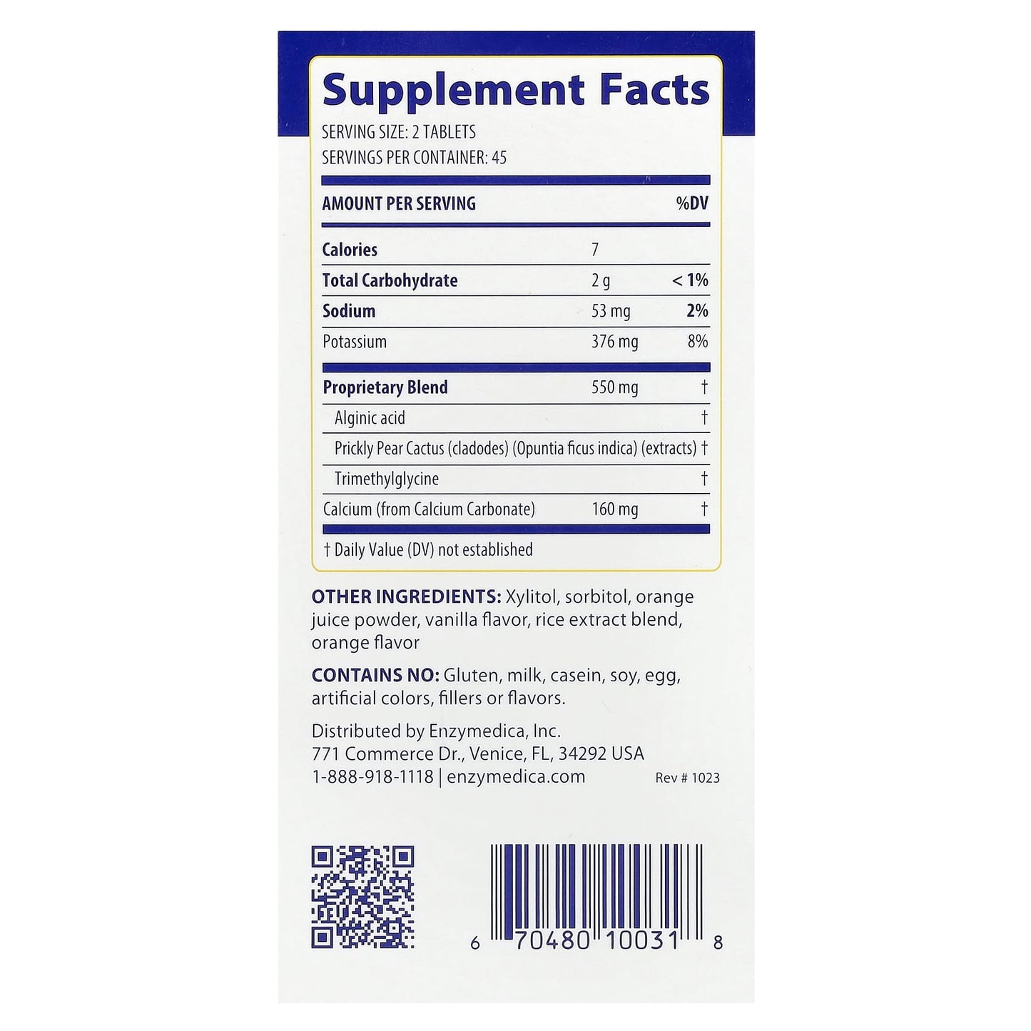 Natural Heartburn Relief - Enzymedica's Orange Vanilla, 90 Tablets - Image 2