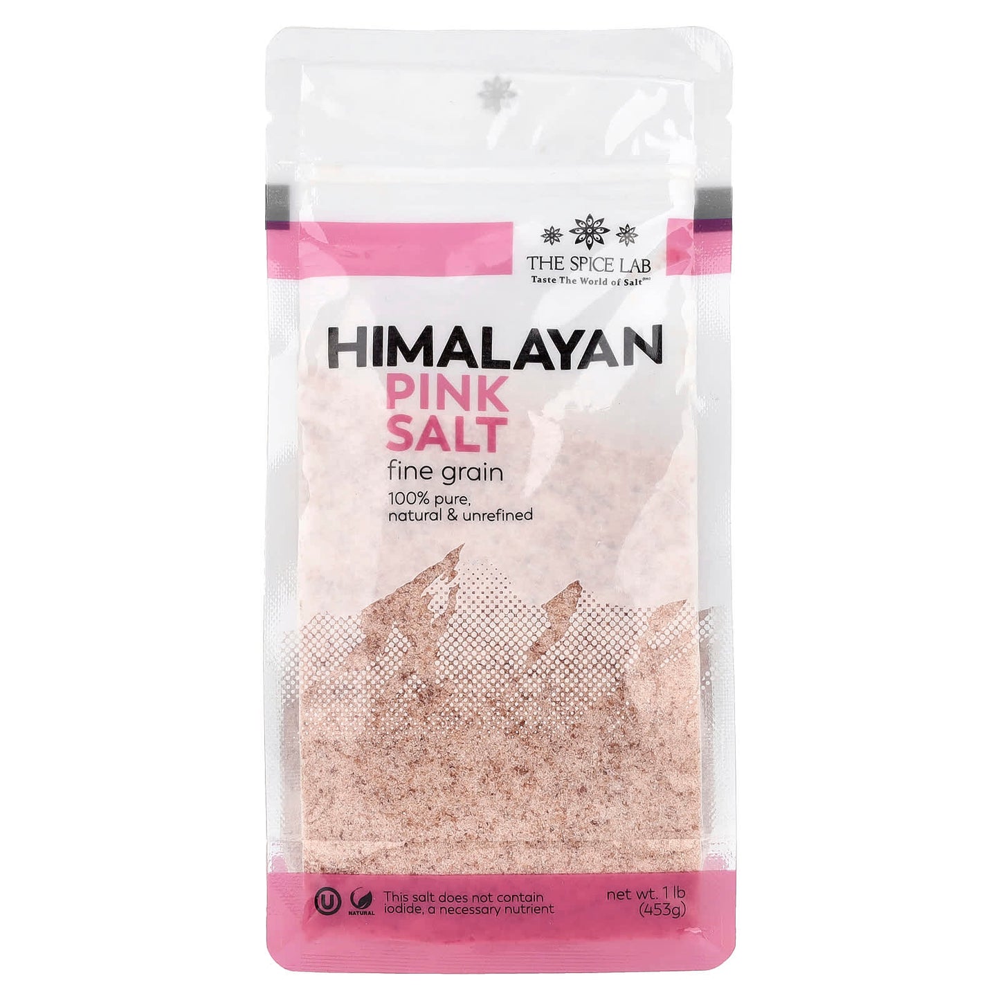 The Spice Lab, Himalayan Pink Salt, Fine Grain, 1 lb (453 g) - Image 1