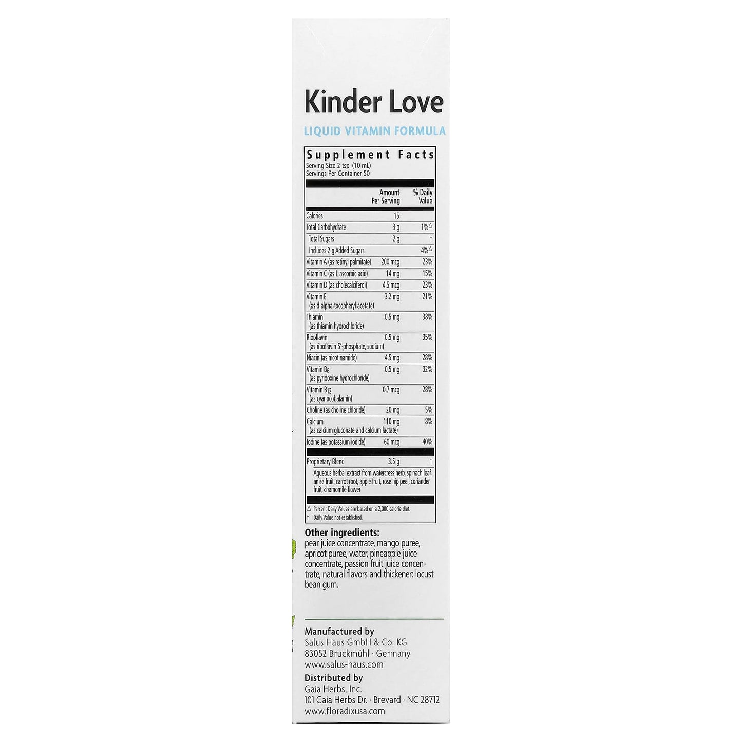 Floradix Kinder Love Children's Multivitamin Liquid 16.9 fl oz - Image 2