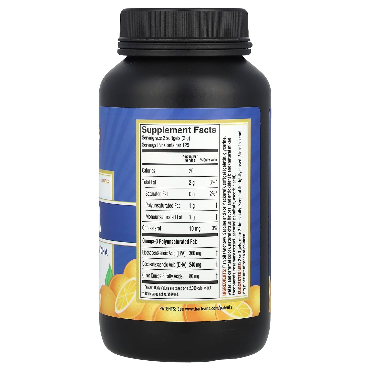 Barlean's, Fresh Catch®, Fish Oil, Omega-3 EPA/DHA, Orange, 600 mg, 250 Softgels (300 mg per Softgel)