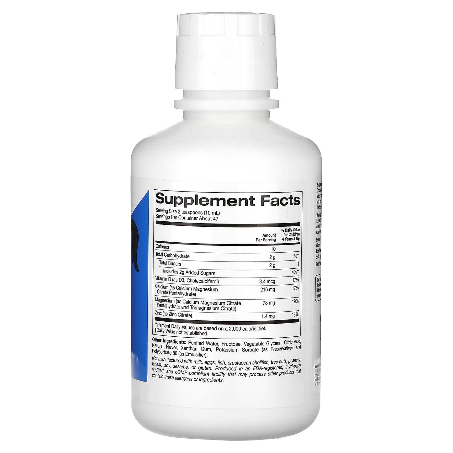 Kids Liquid Calcium Supplement with Magnesium & Vitamin D, by California Gold Nutrition, 16 fl oz - Image 2