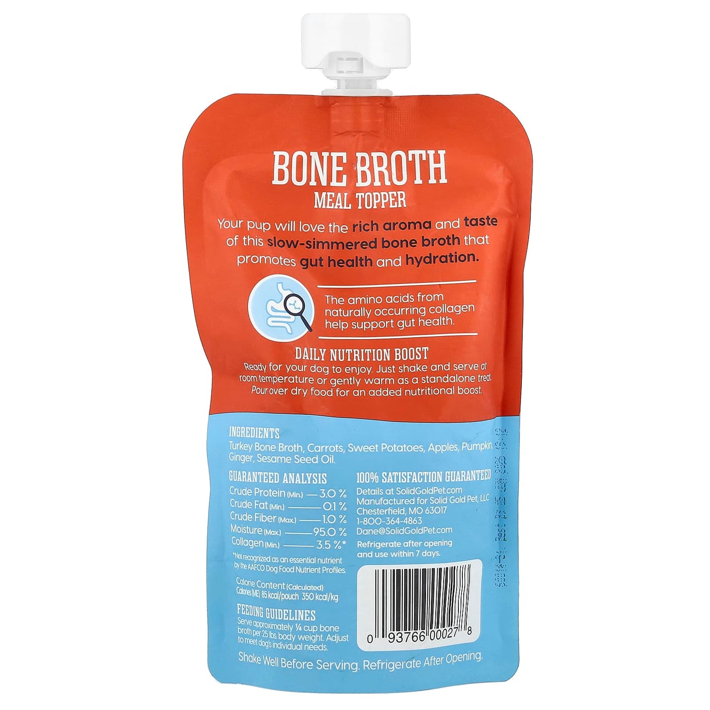 Solid Gold, Bone Broth Meal Topper, For Dogs, All Ages, Turkey Bone Broth With Pumpkin & Ginger, 8 oz (226 g) - Image 2
