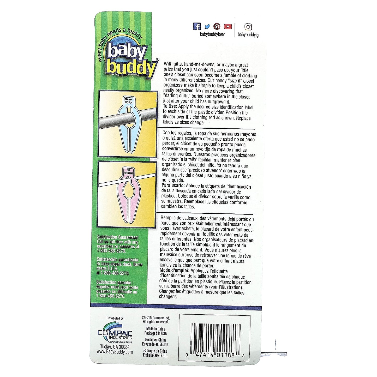 Baby Closet Organizer, 1 Organizer - Size It Up! - Image 2