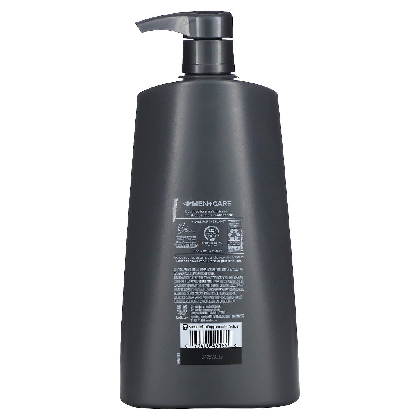 Dove Men+Care Fresh & Clean 2-in-1 Shampoo & Conditioner, 25.4 fl oz (750 ml) - Image 2