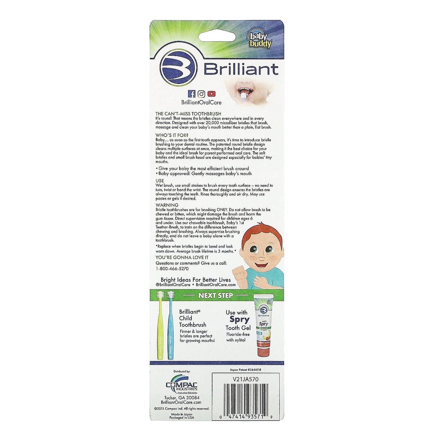 Baby Buddy Brilliant Round Toothbrush for Babies 4-24 Months - Image 2