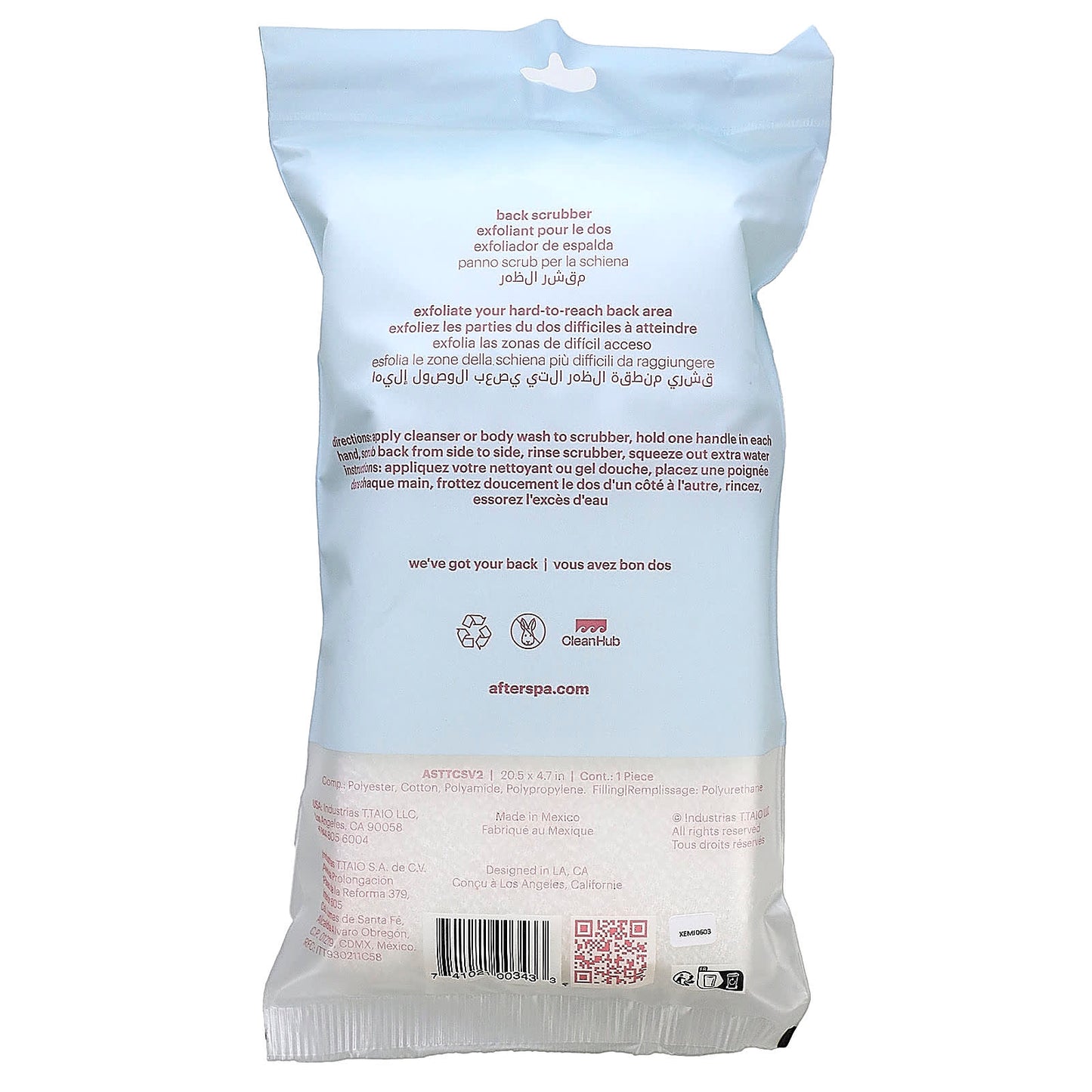Back Scrubber for Exfoliating & Cleansing by AfterSpa - Perfect for Sensitive Skin - Image 2