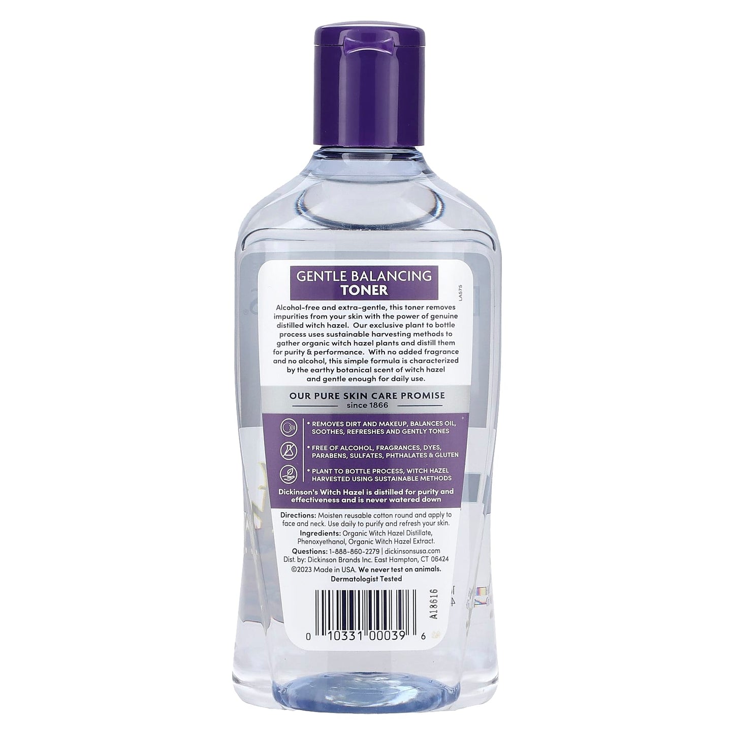 Dickinson Brands, Gentle Balancing Toner, Original Witch Hazel, Alcohol & Fragrance Free, 16 fl oz (473 ml) - Image 2