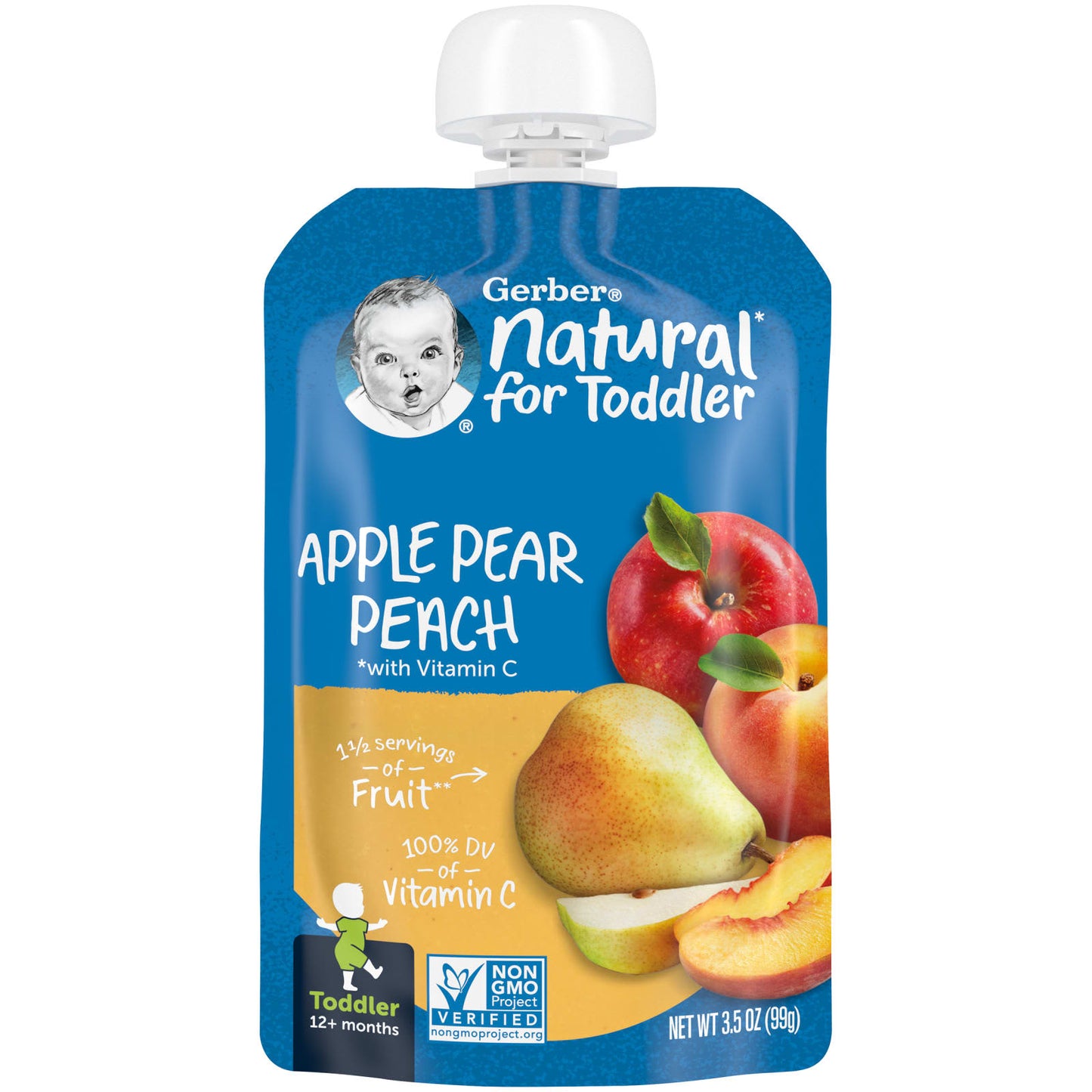 Gerber Natural Toddler Fruit Pouches, 12+ Months, No Added Sweeteners - Image 1
