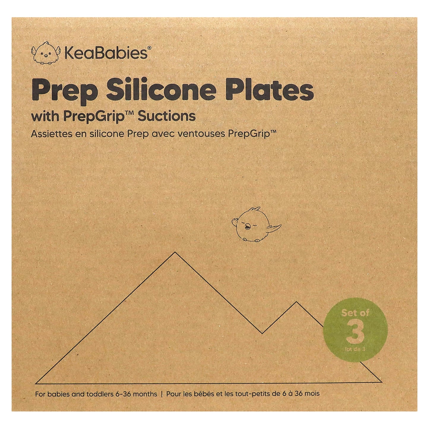 KeaBabies, Prep Silicone Plates with PrepGrip Suctions, 6-36 Months, Terra Cotta , 3 Pack - Image 1