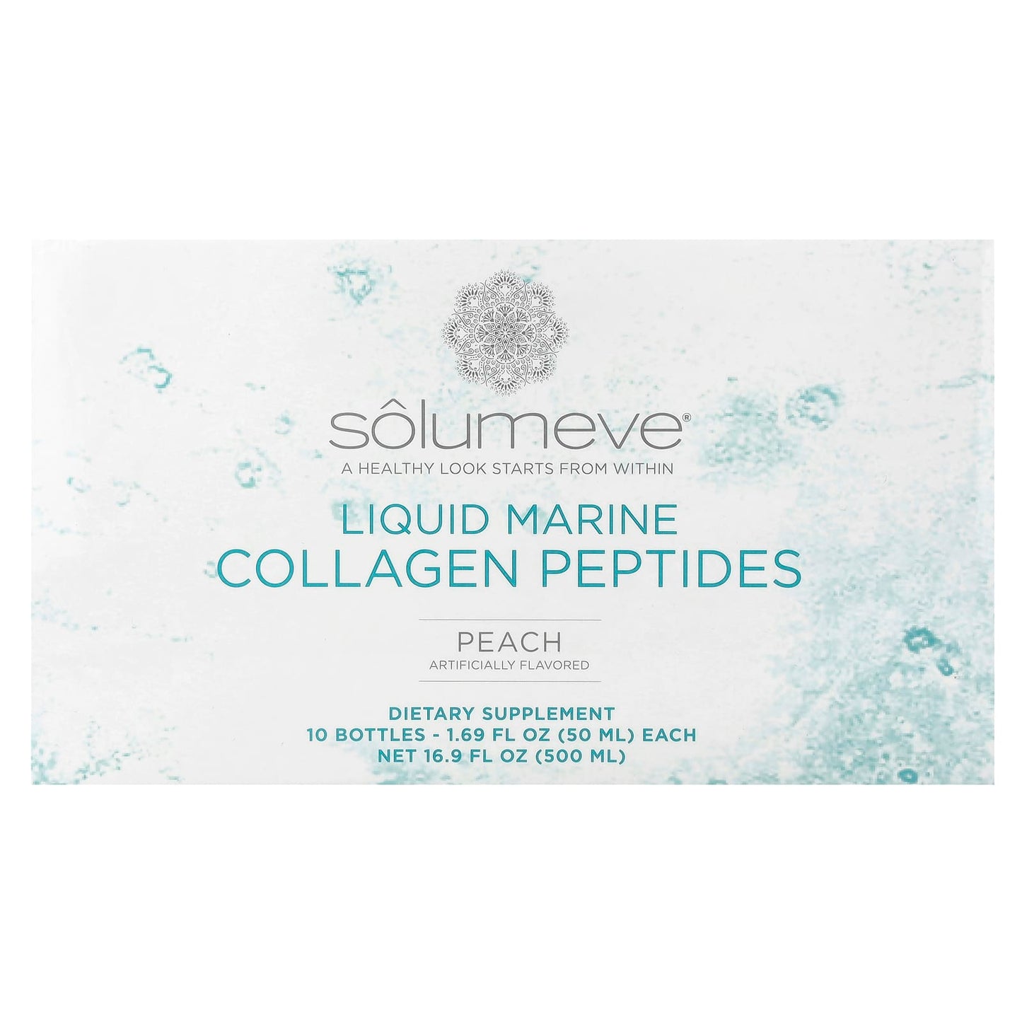 Solumeve, Ageless Beauty, Liquid Marine Collagen, Peach , 10 Bottles, 1.69 fl oz (50 ml) Each - Image 1