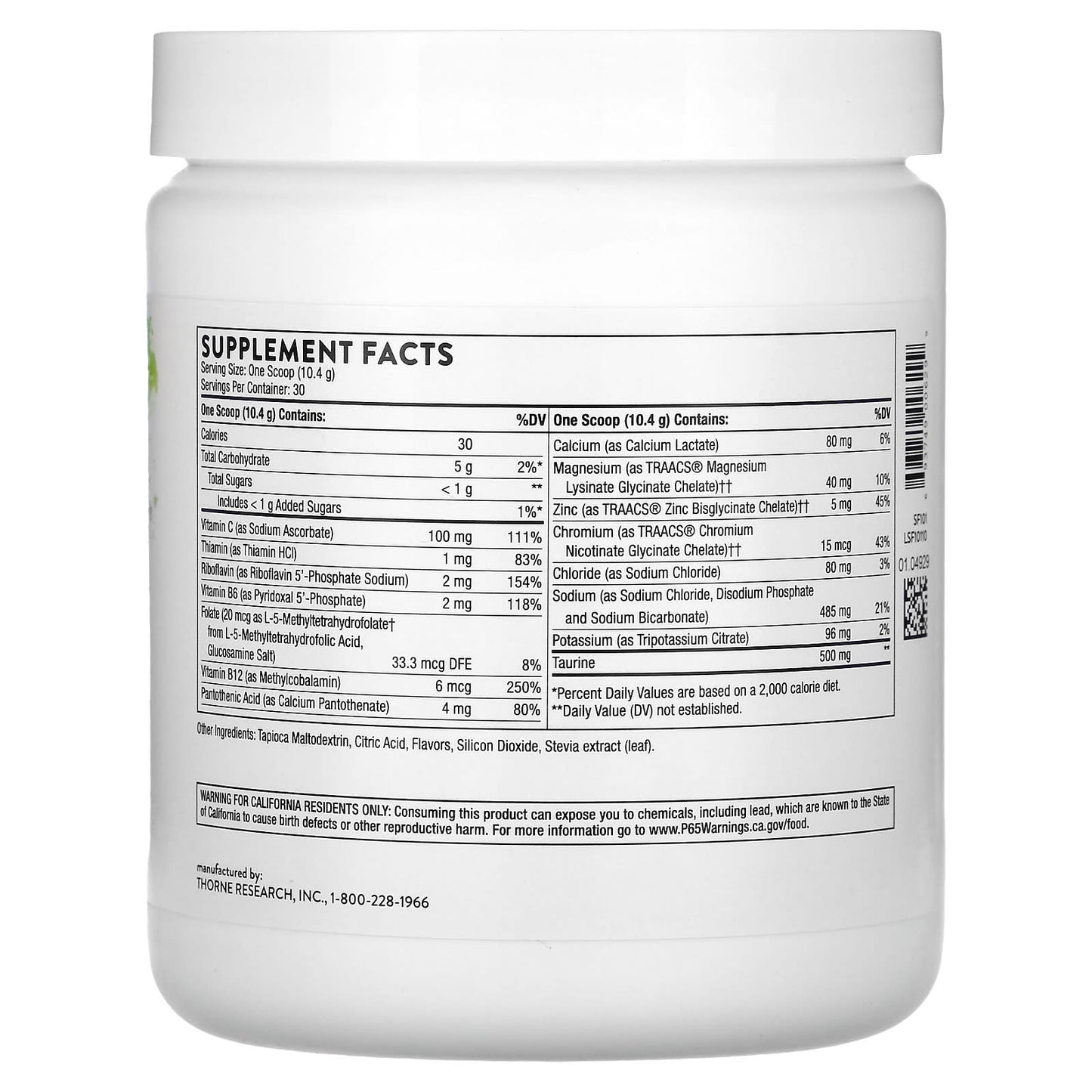 Thorne, Catalyte, Lemon Lime Flavored Electrolytes, 11.01 oz (312 g) - Image 2