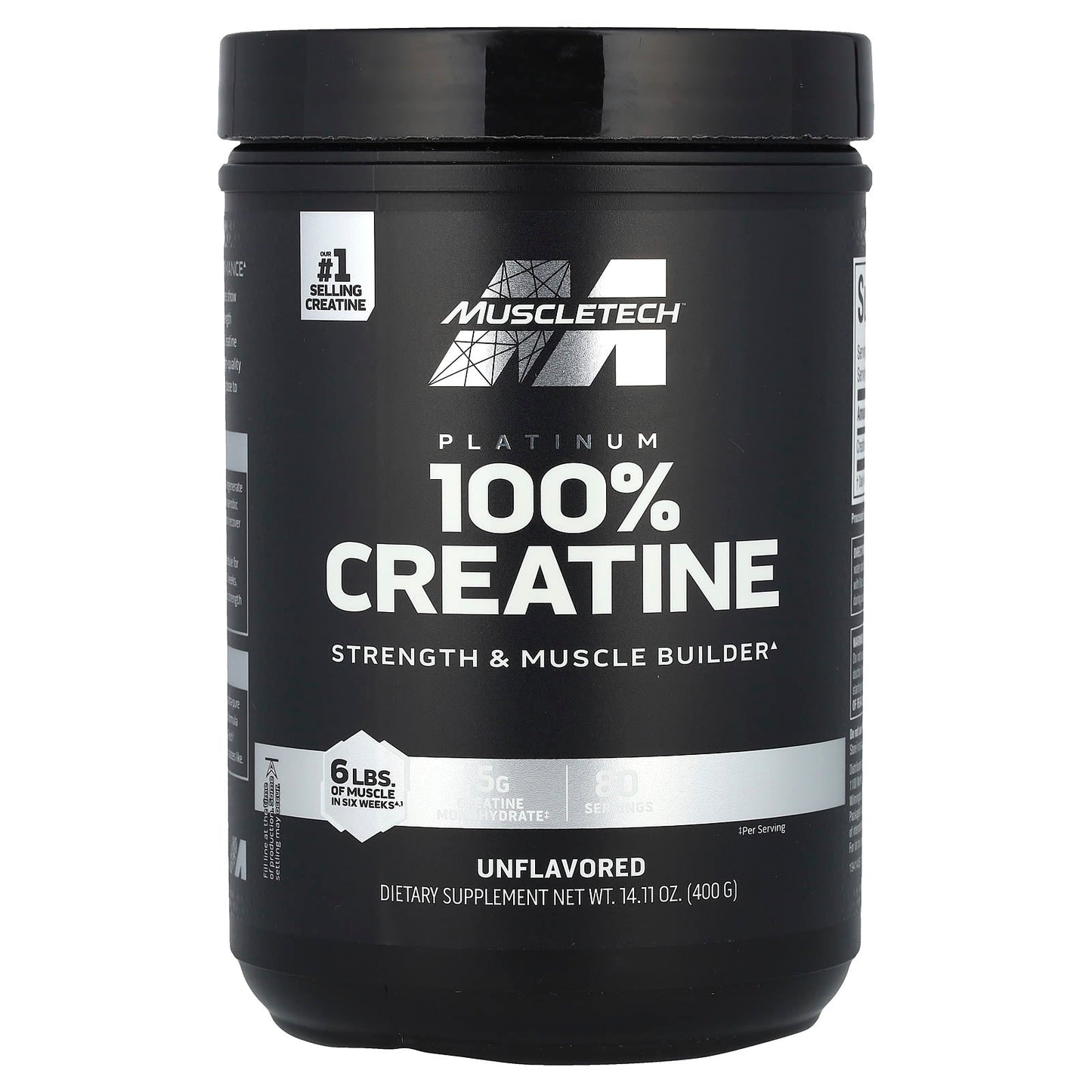MuscleTech, Platinum 100% Creatine, Unflavored, 14.11 oz (400 g) - Image 1
