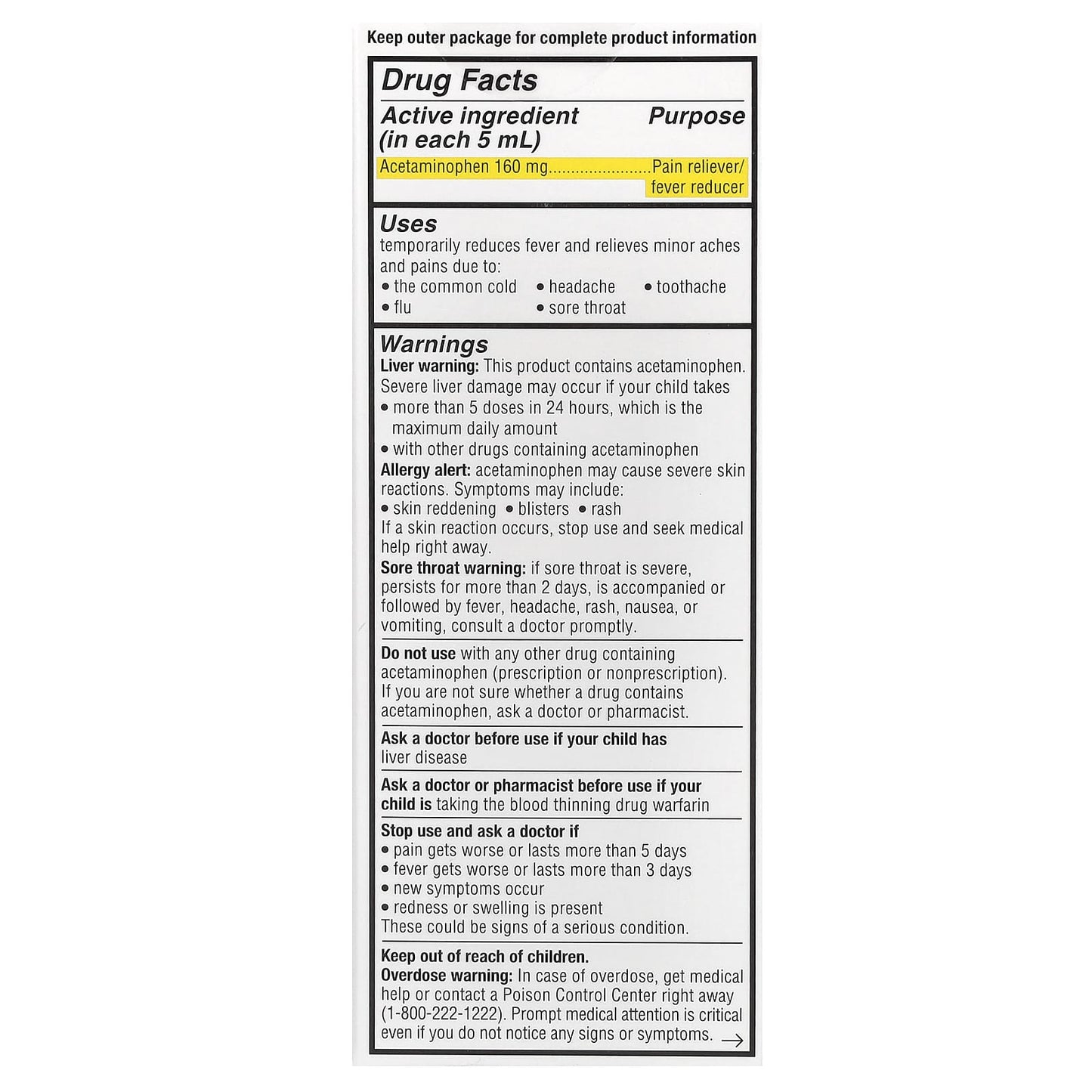 Genexa Organic Kids' Pain & Fever Relief 160mg, 4 fl oz - Image 2