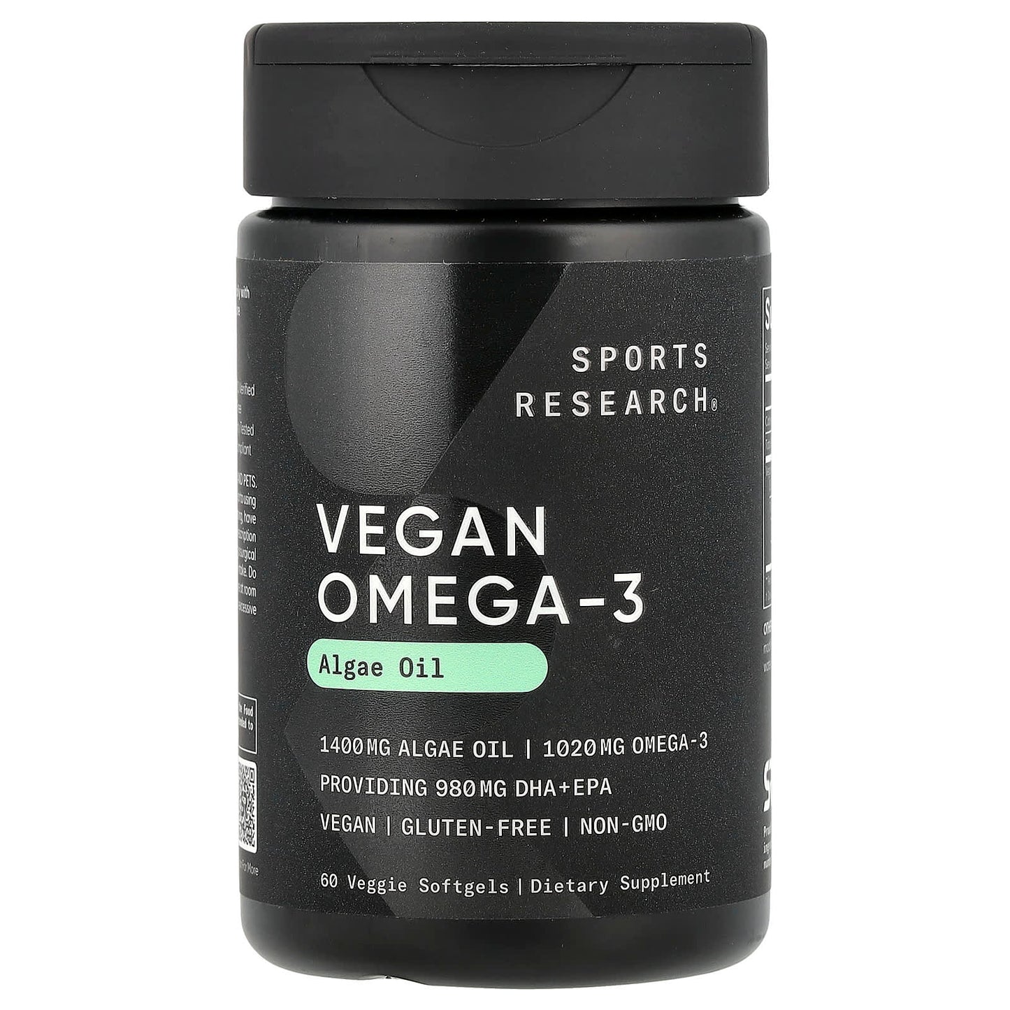 Sports Research, Vegan Omega-3, 60 Veggie Softgels - Image 1