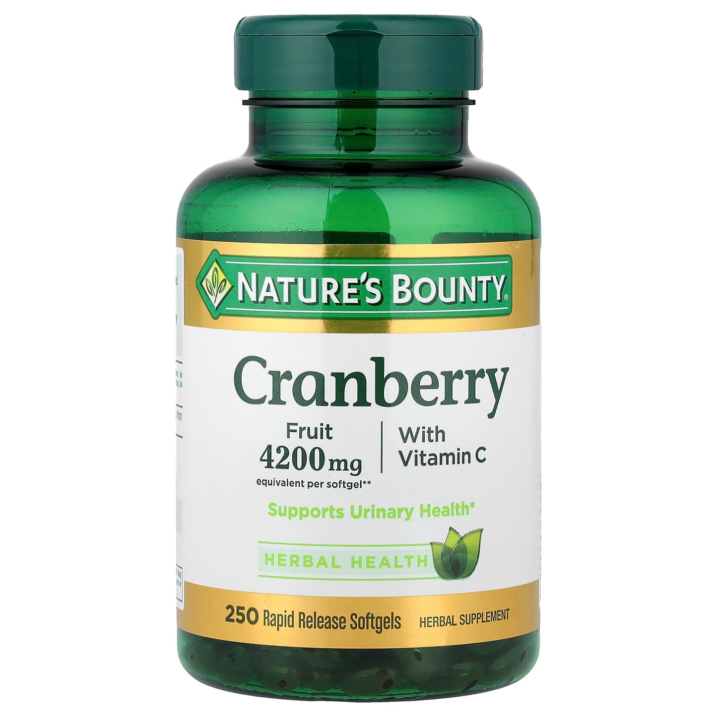 Nature's Bounty, Cranberry with Vitamin C, 250 Rapid Release Softgels - Image 1
