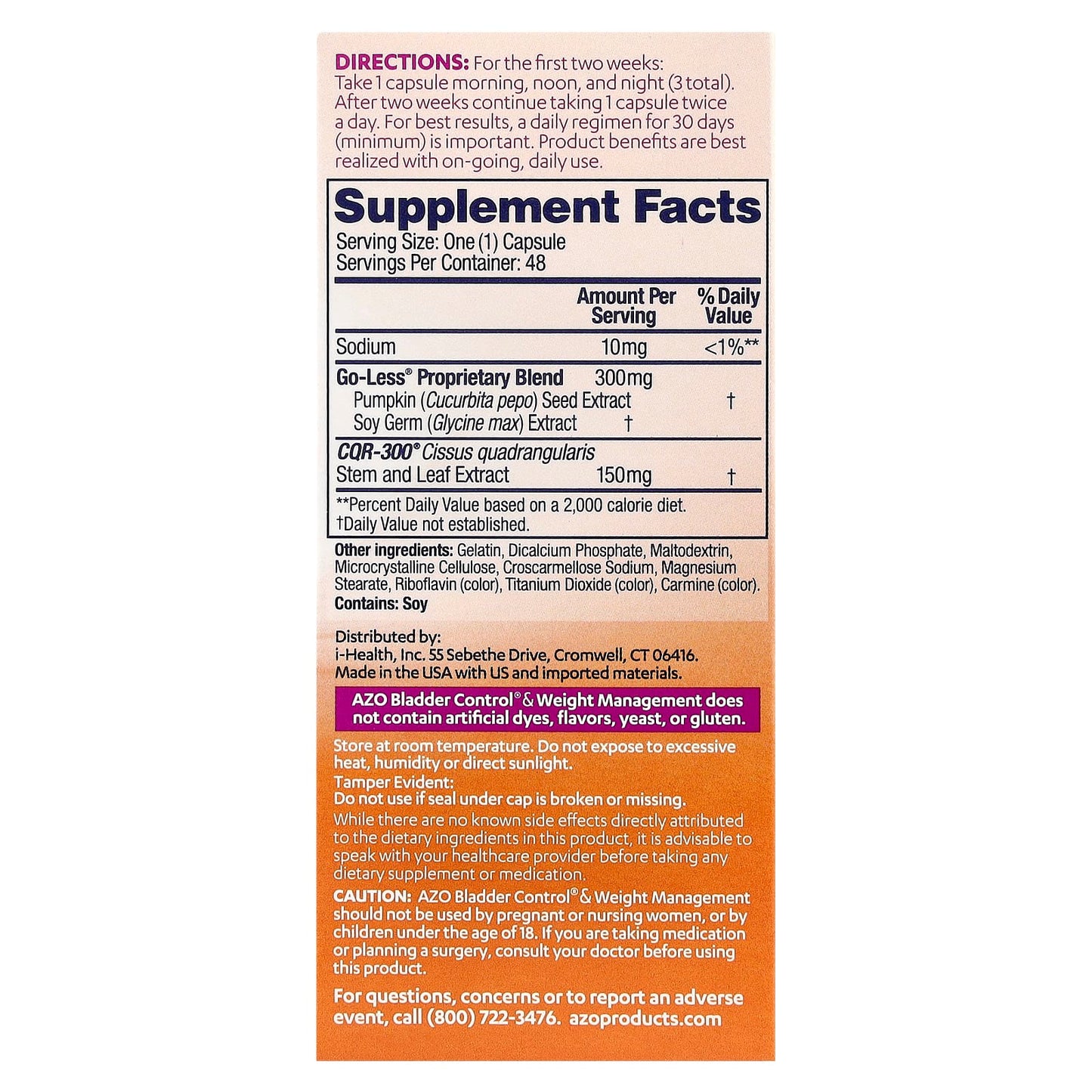 AZO Bladder Control & Weight Management, 48 Capsules - Safe & Effective - Image 2