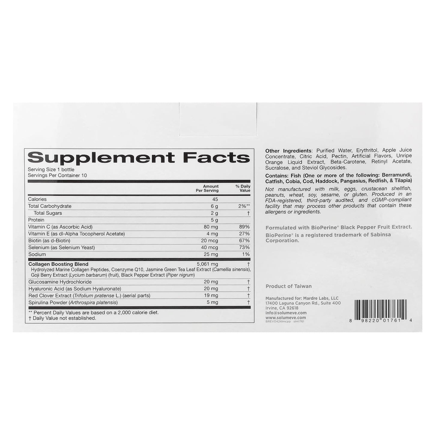 Solumeve, Ageless Beauty, Liquid Marine Collagen, Peach , 10 Bottles, 1.69 fl oz (50 ml) Each - Image 2