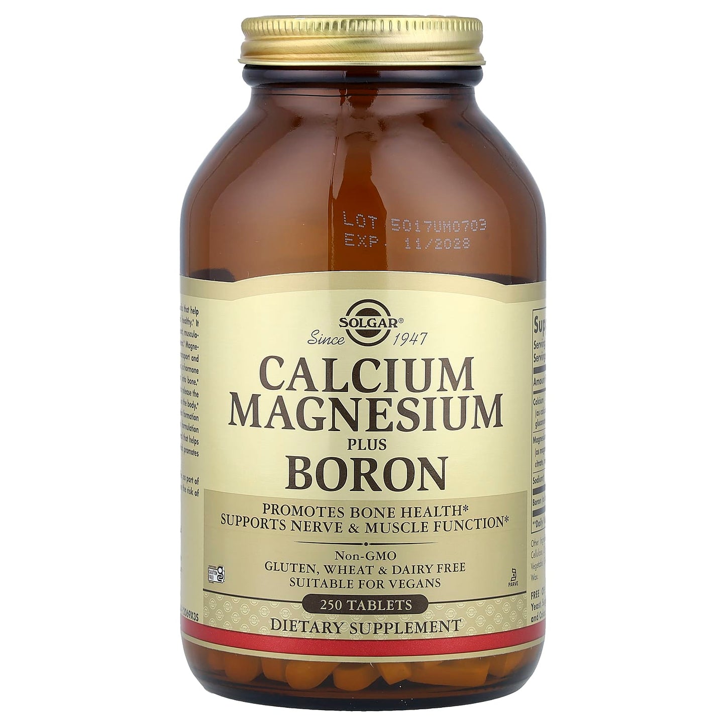 Solgar, Calcium Magnesium Plus Boron, 250 Tablets - Image 1