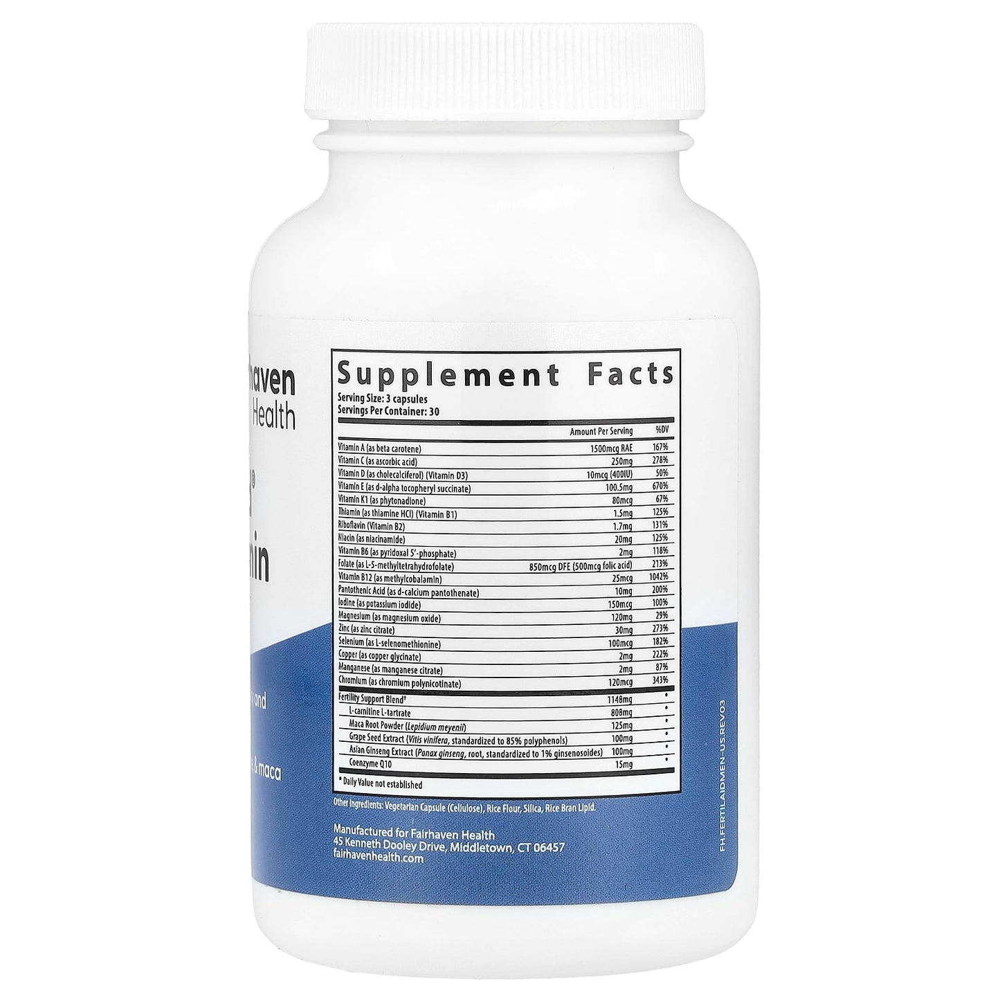 Fairhaven Health FertilAid Multivitamin for Men, 90 Capsules, Boost Fertility - Image 2