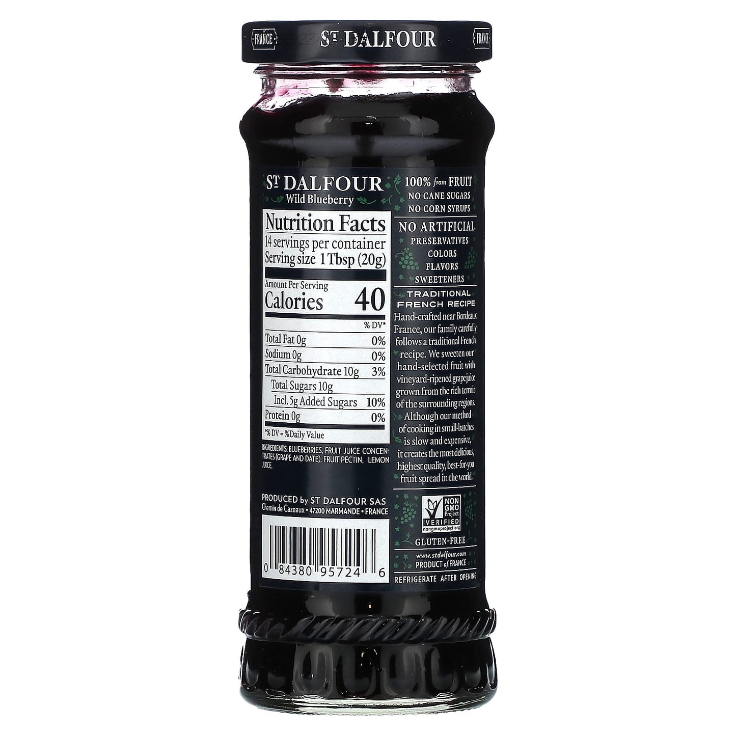 St. Dalfour, Blueberry Fruit Spread, 10 oz (284 g) - Image 2