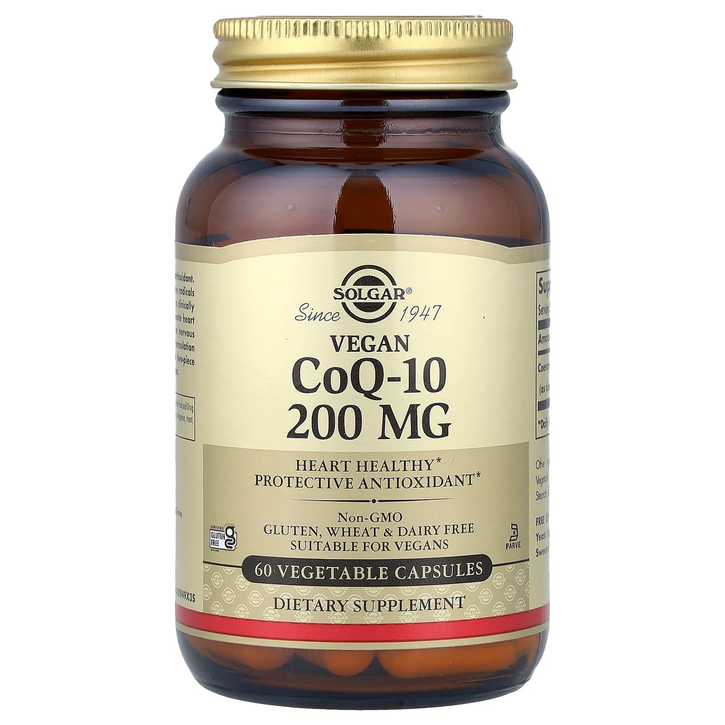 Solgar, Vegan CoQ-10, 200 mg, 60 Vegetable Capsules - Image 1