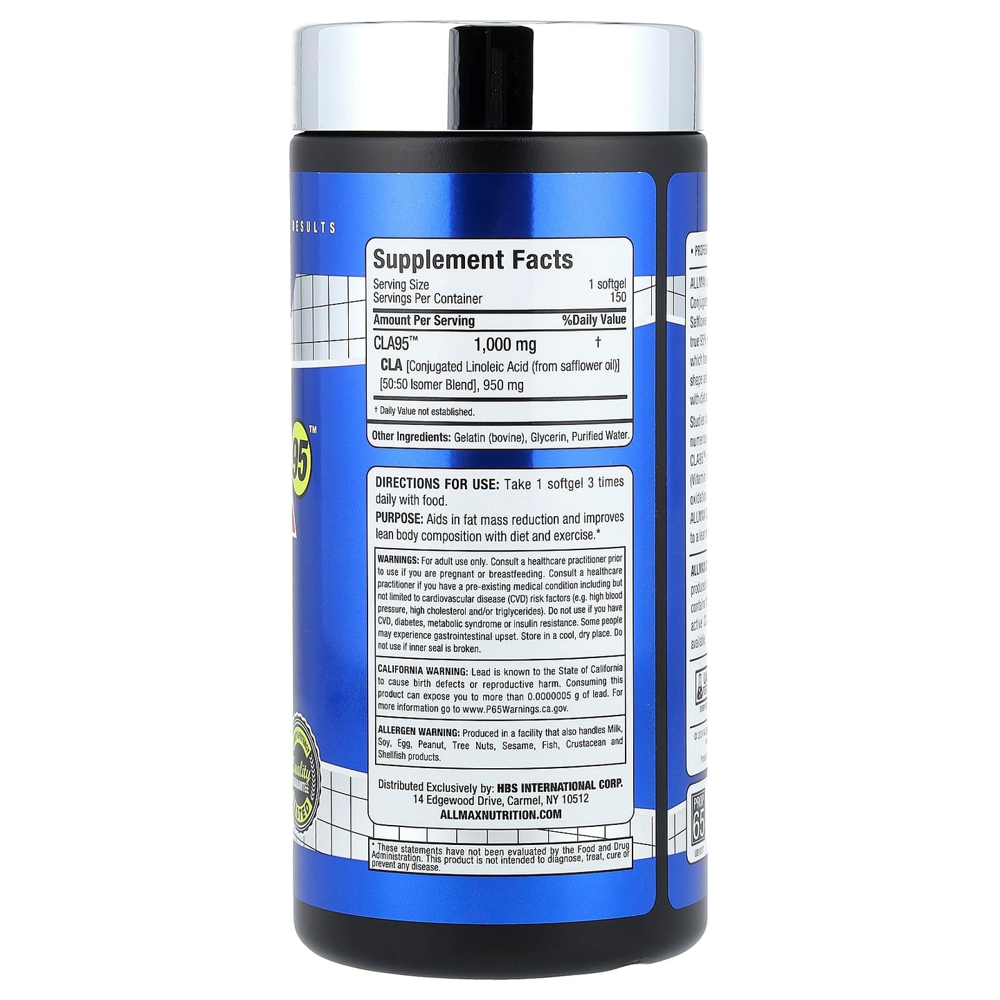 ALLMAX CLA95 - 95% Active Conjugated Linoleic Acid for Weight Loss - Image 2