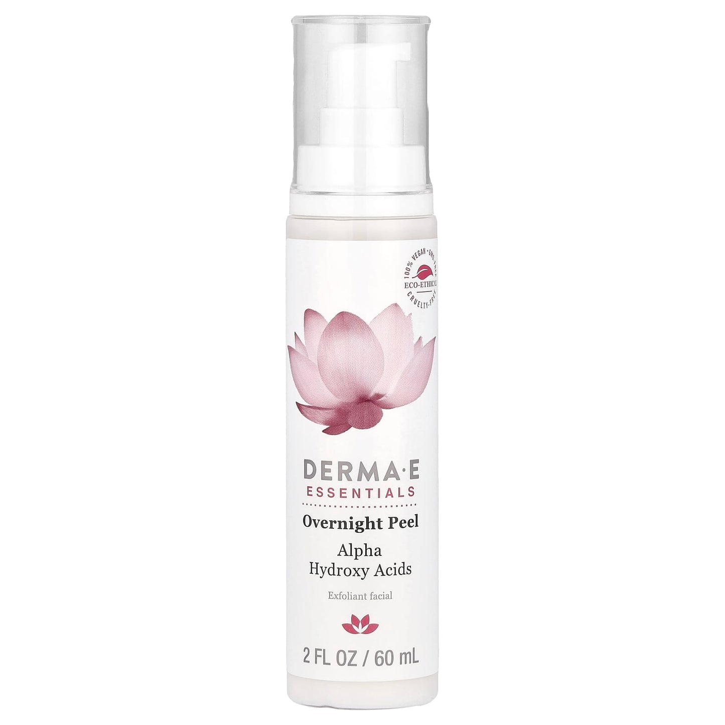 Derma E Overnight Peel, 5% Alpha Hydroxy Acids, Vegan, 2 fl oz - Image 1