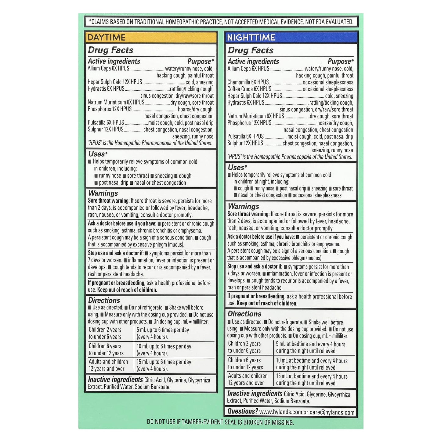 Relieve Kids' Cold & Cough Symptoms Naturally with Hyland's Daytime/Nighttime Combo Pack - Image 2