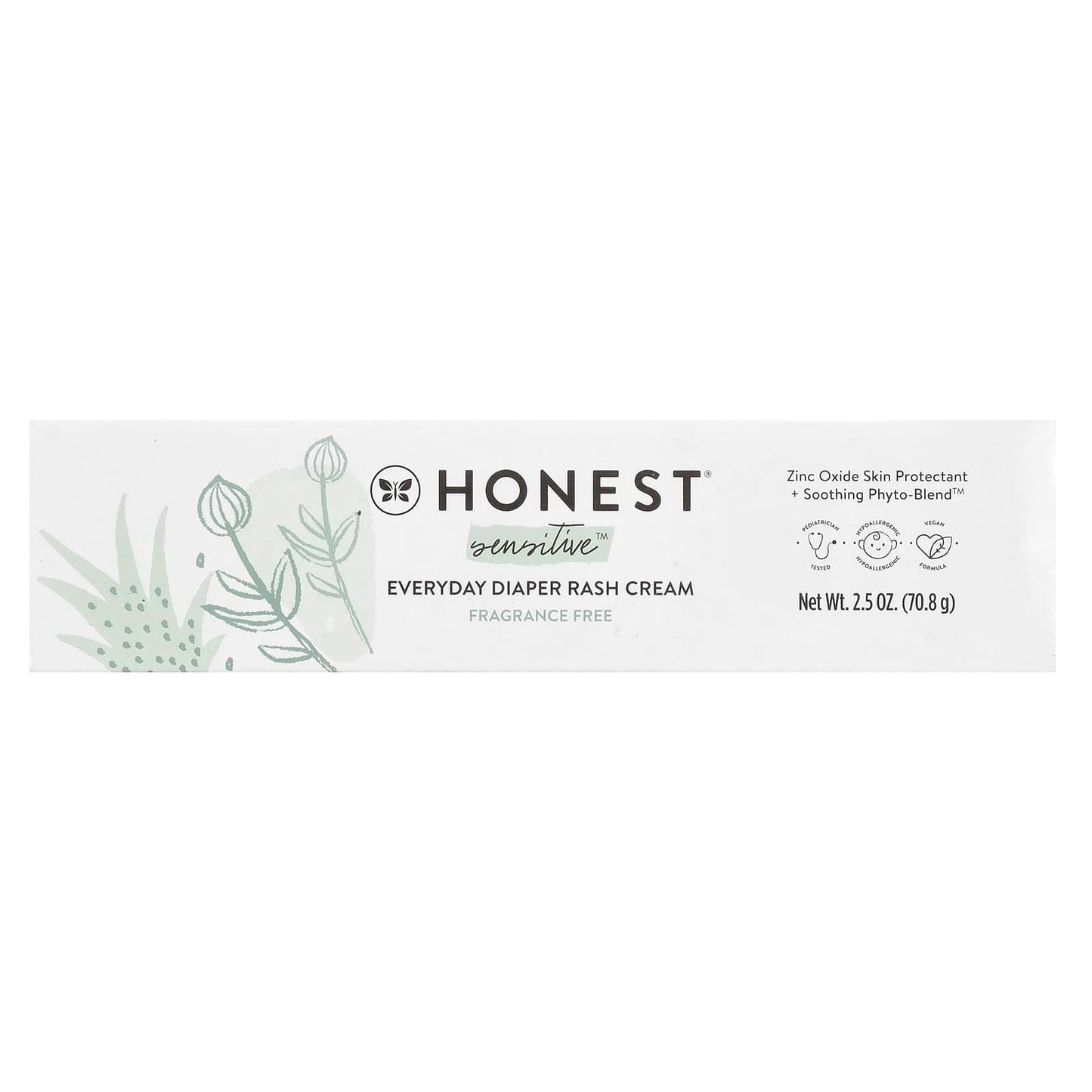The Honest Company, Everyday Diaper Rash Cream, Sensitive, Fragrance Free, 2.5 oz (70.8 g) - Image 2