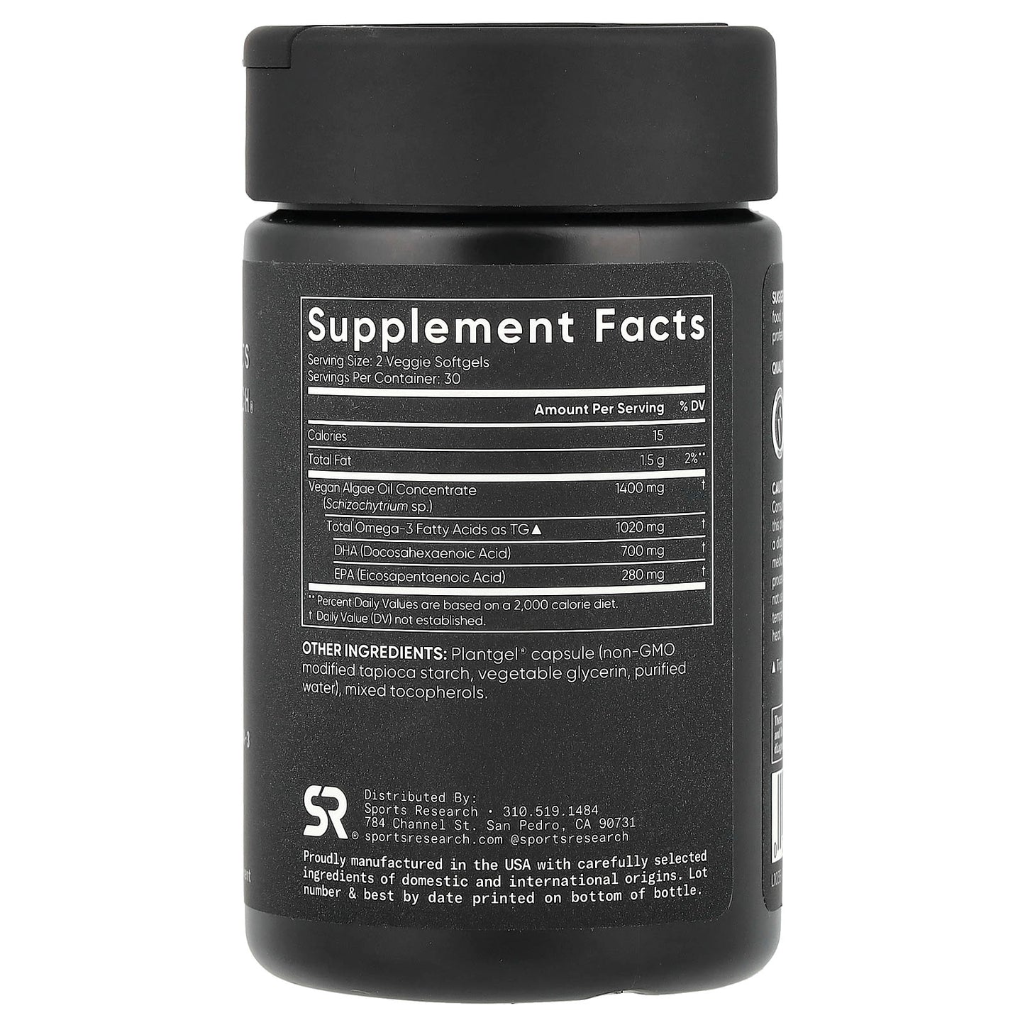 Sports Research, Vegan Omega-3, 60 Veggie Softgels - Image 2
