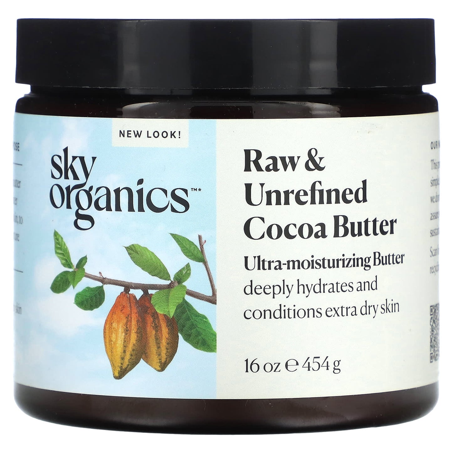 Sky Organics, Raw & Unrefined Cocoa Butter, 16 oz (454 g) - Image 1