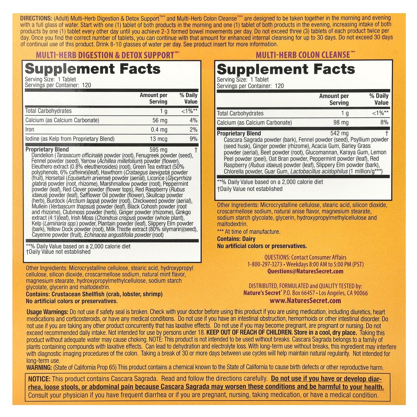 Nature's Secret, Ultimate Cleanse®, 2 Part Total-Body Program, 2 Bottles, 120 Tablets Each - Image 2