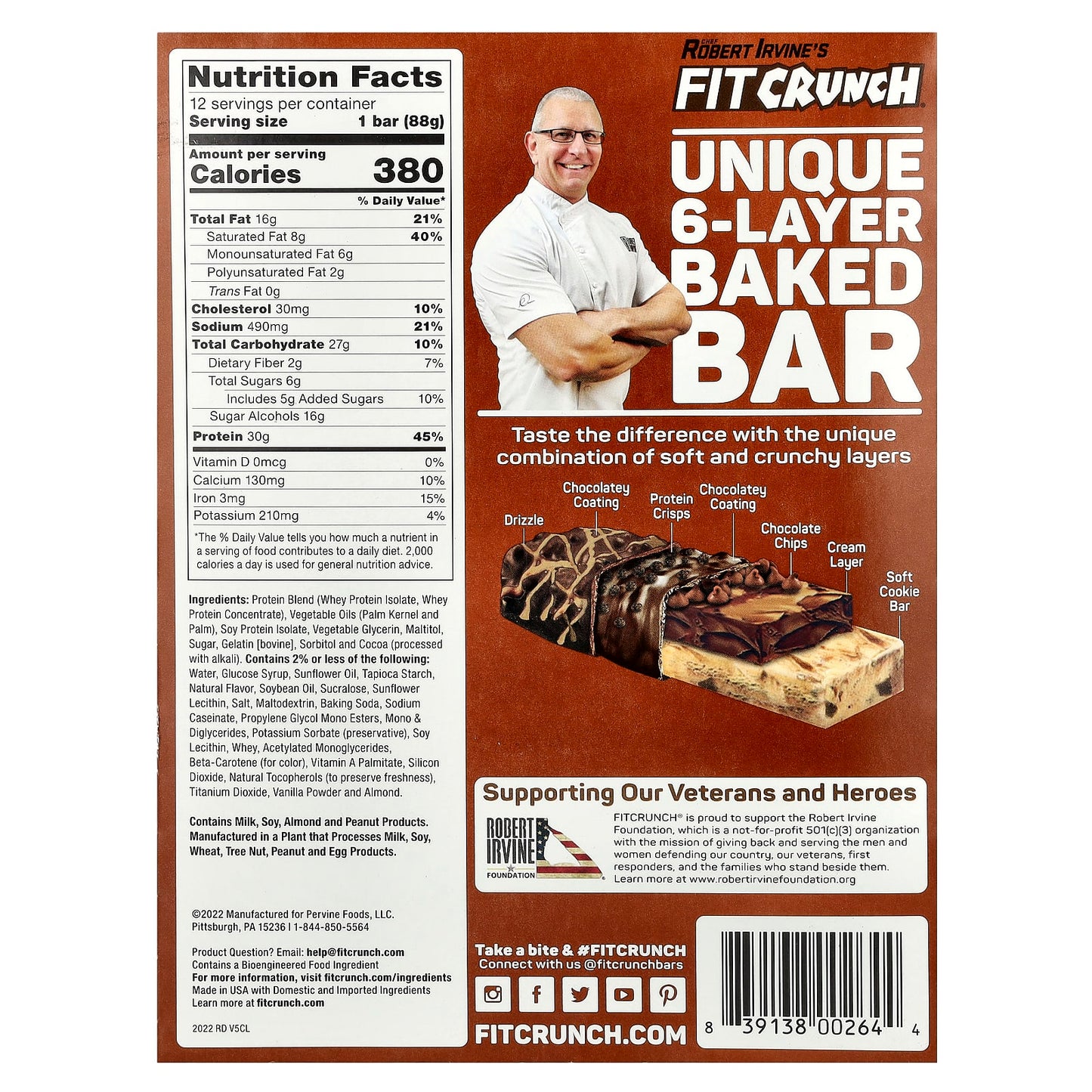 High-Protein Chocolate Cookie Dough Baked Bars by FITCRUNCH, Gluten-Free & Delicious - Image 2
