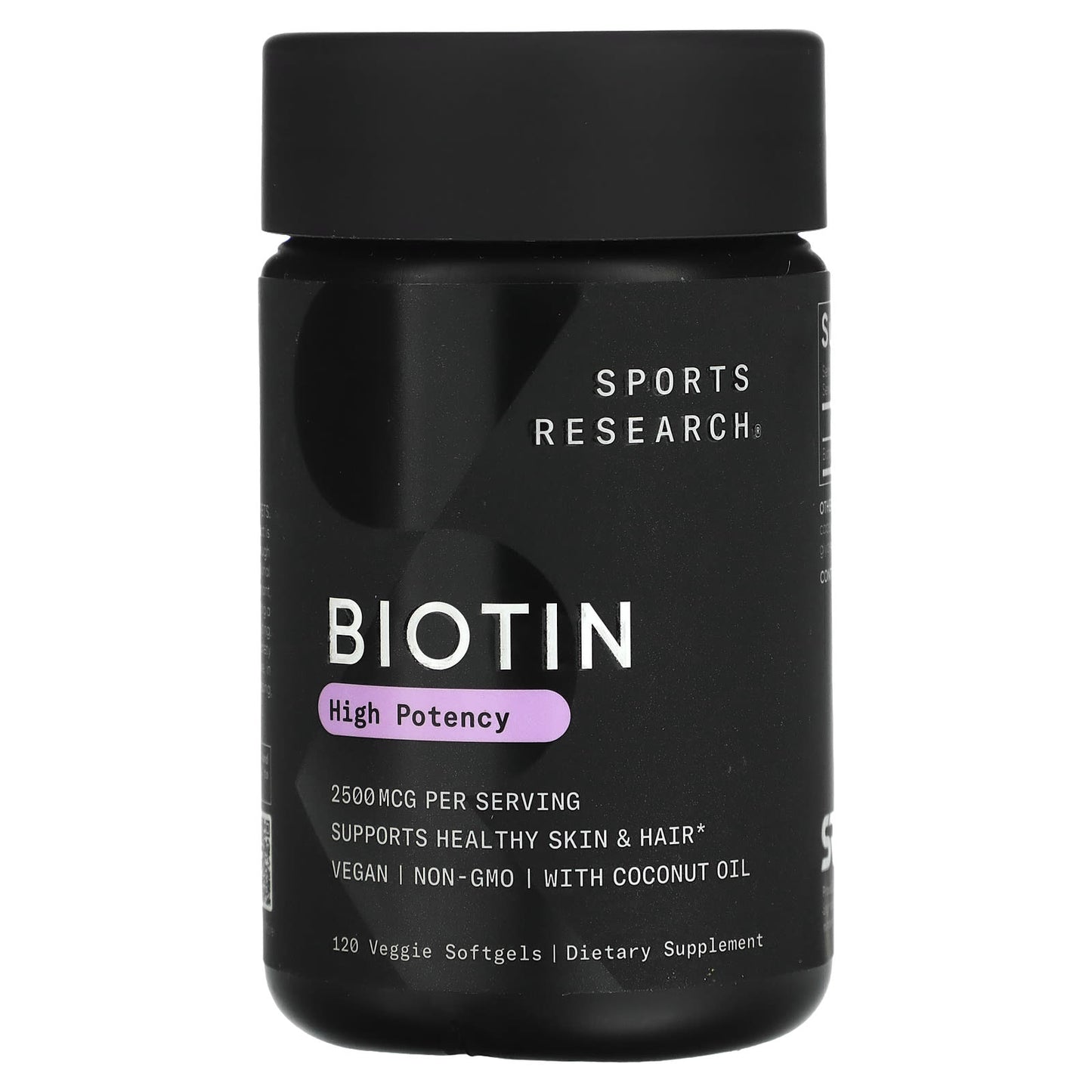 Sports Research, Biotin, High Potency, 2,500 mcg, 120 Veggie Softgels - Image 1
