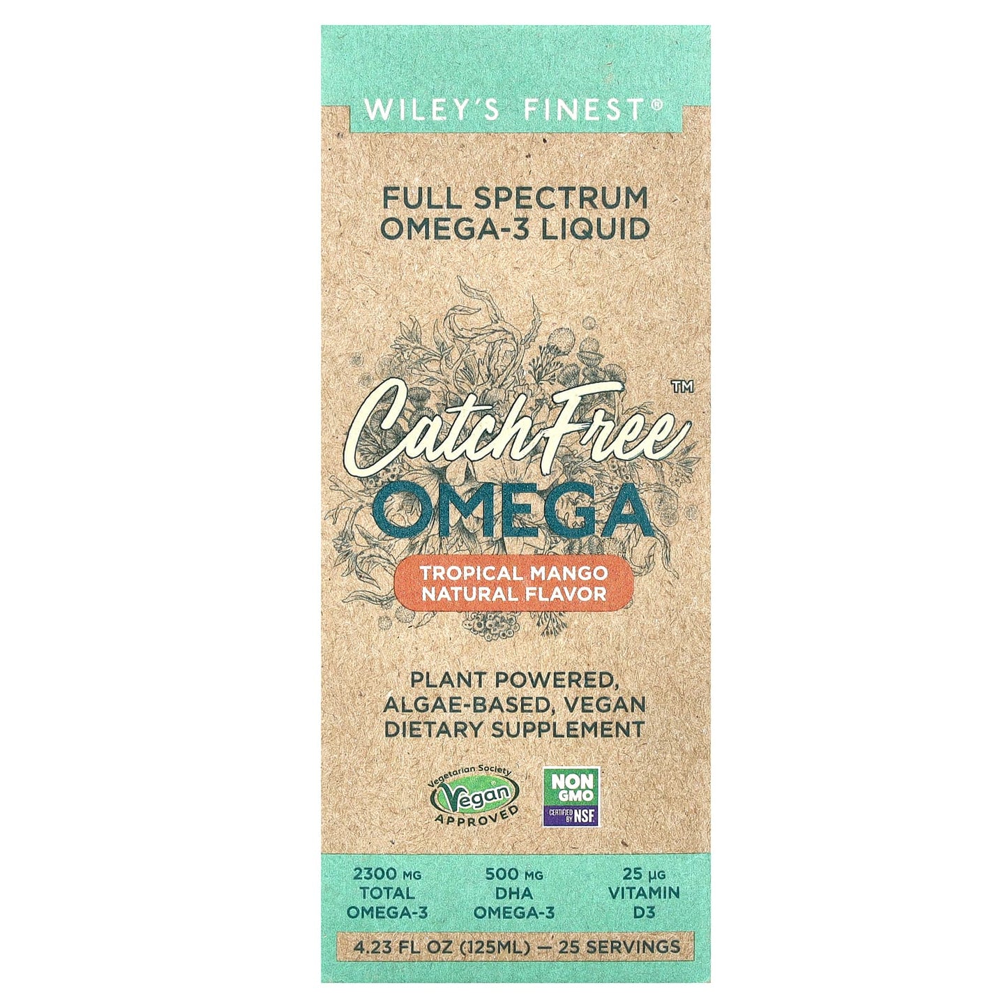 Wiley's Finest, CatchFree Omega, Tropical Mango, 4.23 fl oz (125 ml) - Image 1